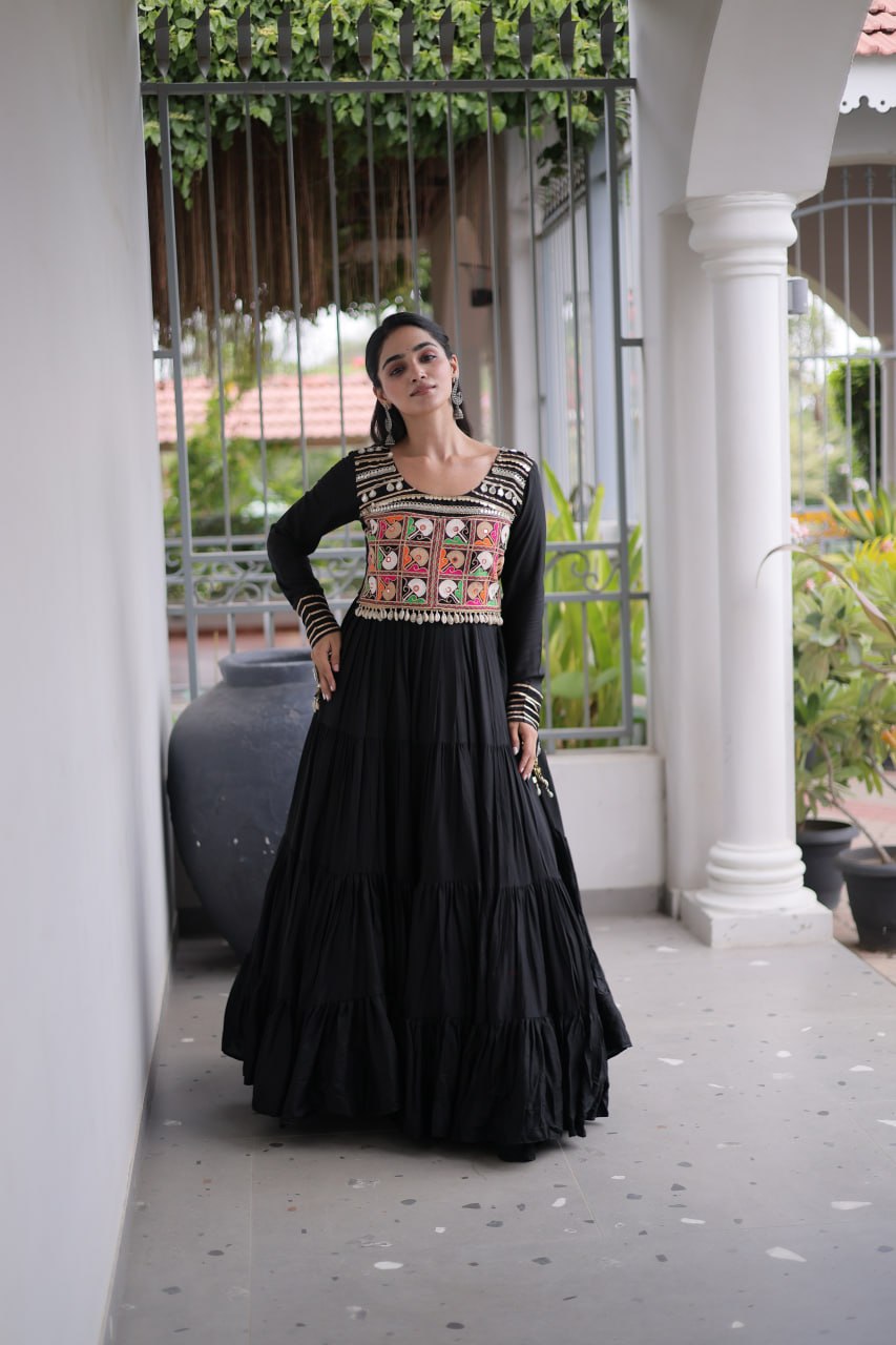 Navratri Special Kutchi Gamthi Embroidered Gown