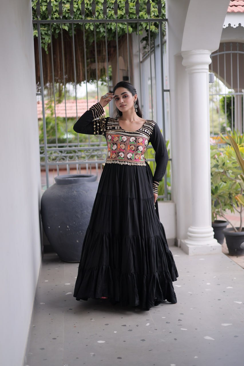 Navratri Special Kutchi Gamthi Embroidered Gown
