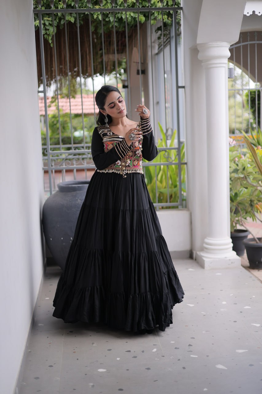 Navratri Special Kutchi Gamthi Embroidered Gown