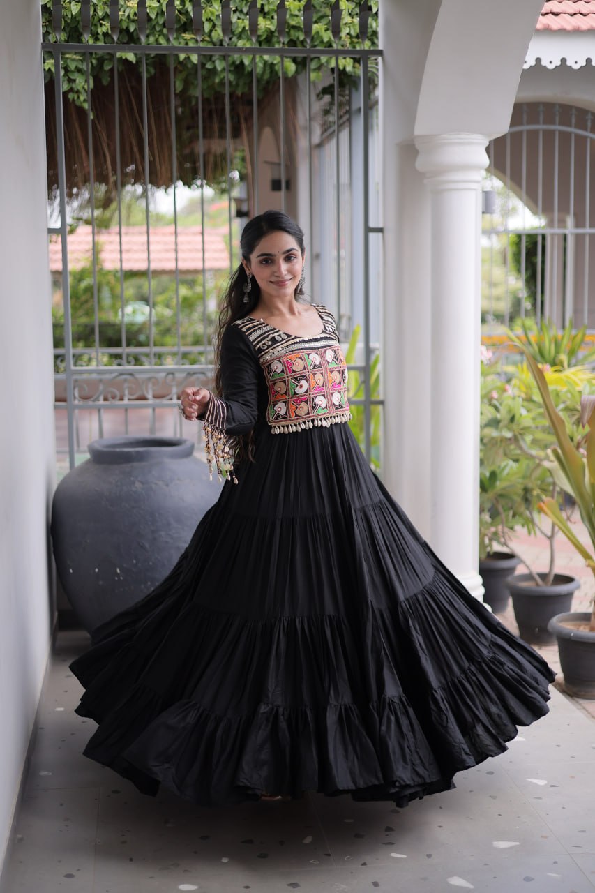 Navratri Special Kutchi Gamthi Embroidered Gown
