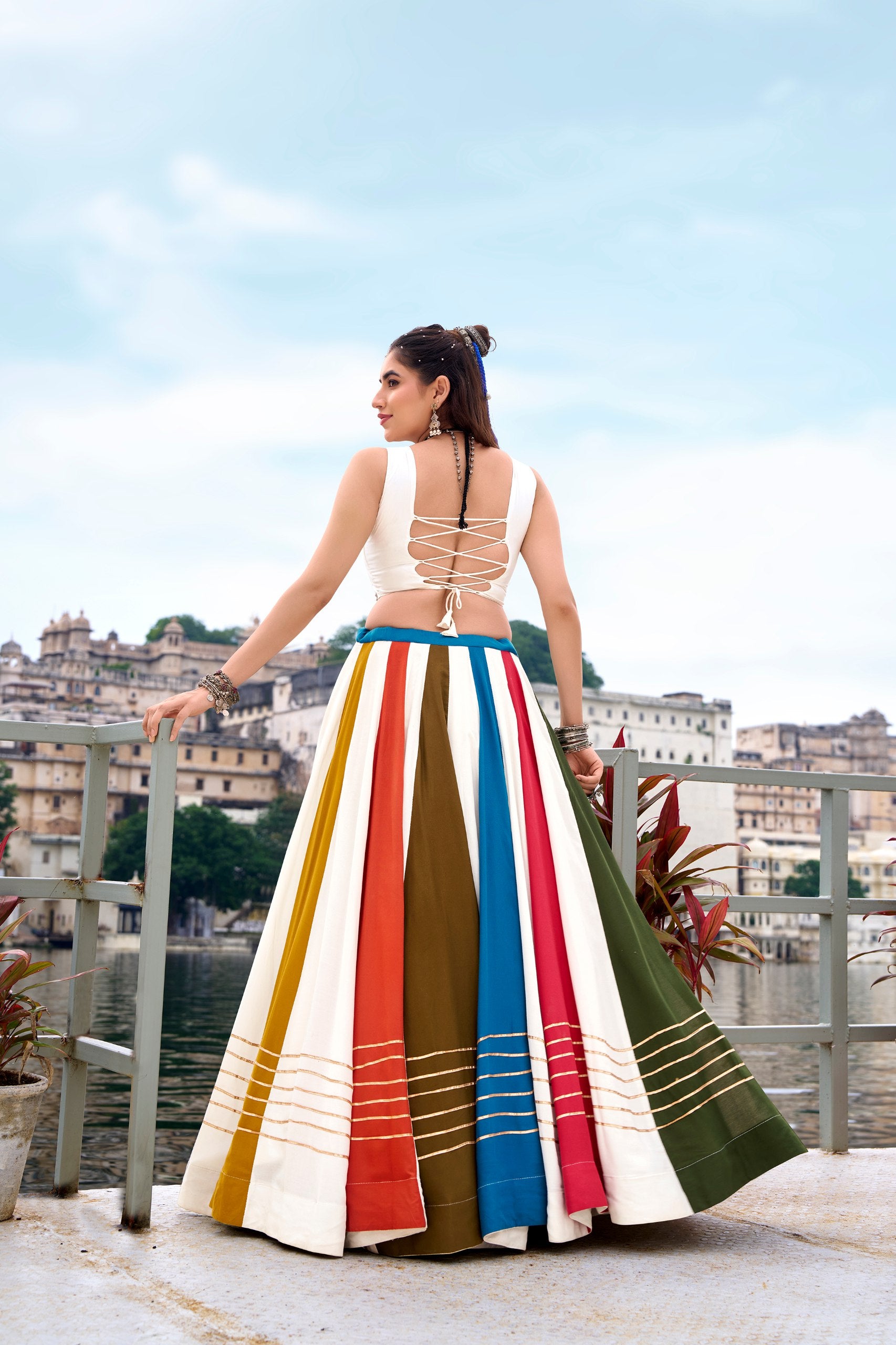 Navratri Special Rayon Lehenga Choli with Gamthi Work