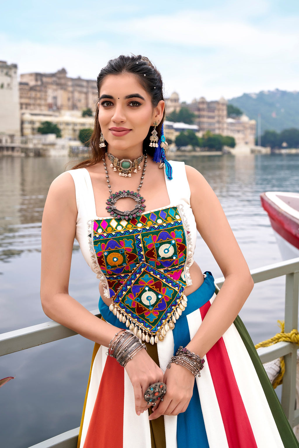 Navratri Special Rayon Lehenga Choli with Gamthi Work
