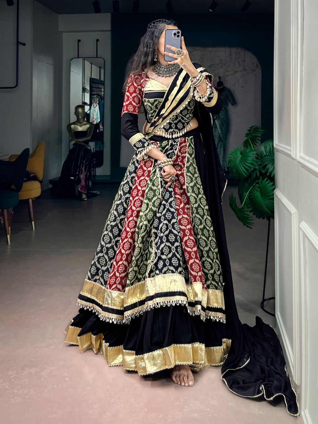 Navratri Special Rayon Lehenga Choli with Heritage Prints