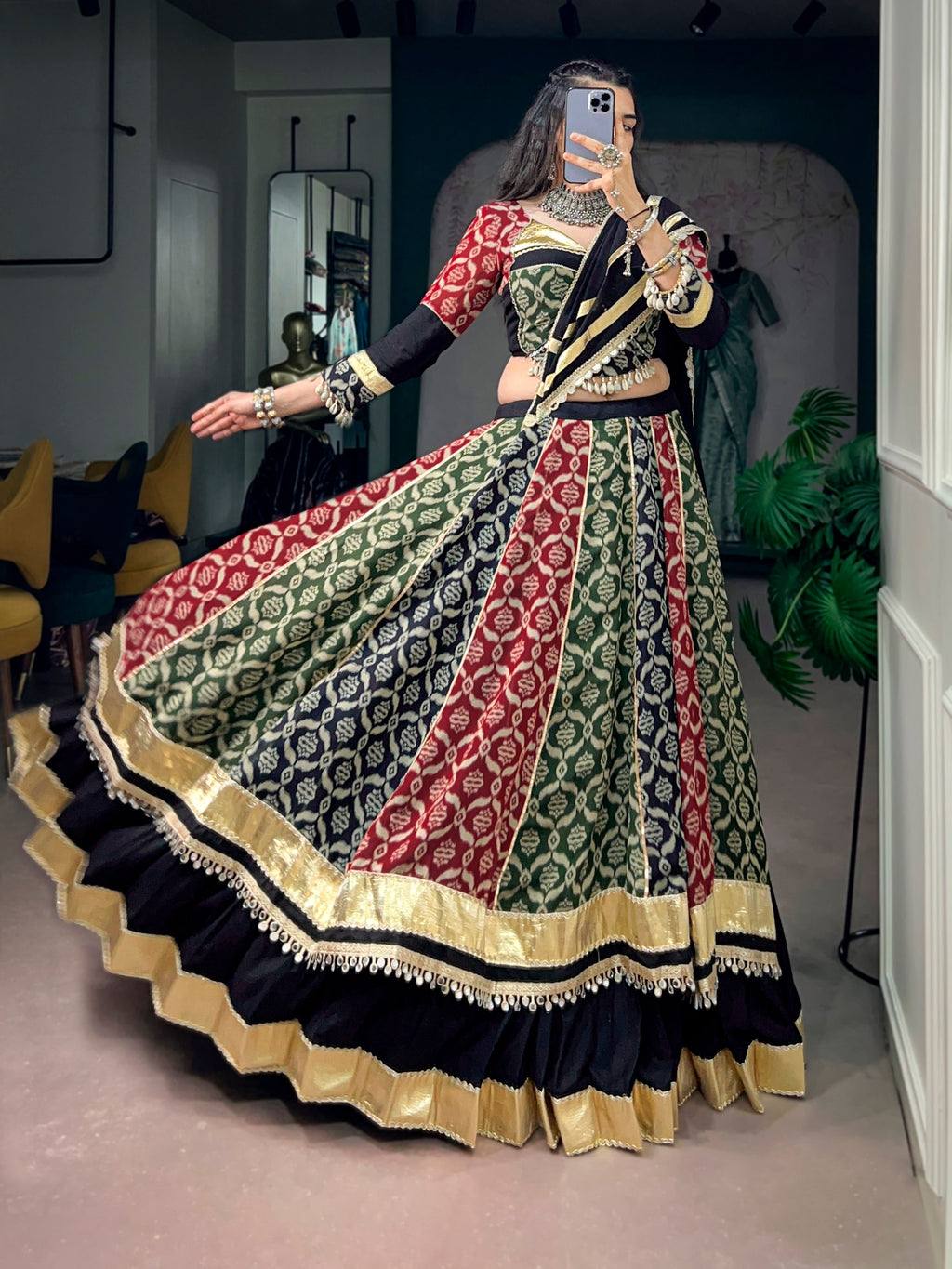 Navratri Special Rayon Lehenga Choli with Heritage Prints