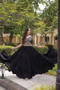 Navratri Special Reyon Gown with Kutchi Gamthi Embroidery