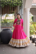 Navratri Special Reyon Gown with Kutchi Gamthi Thread Work