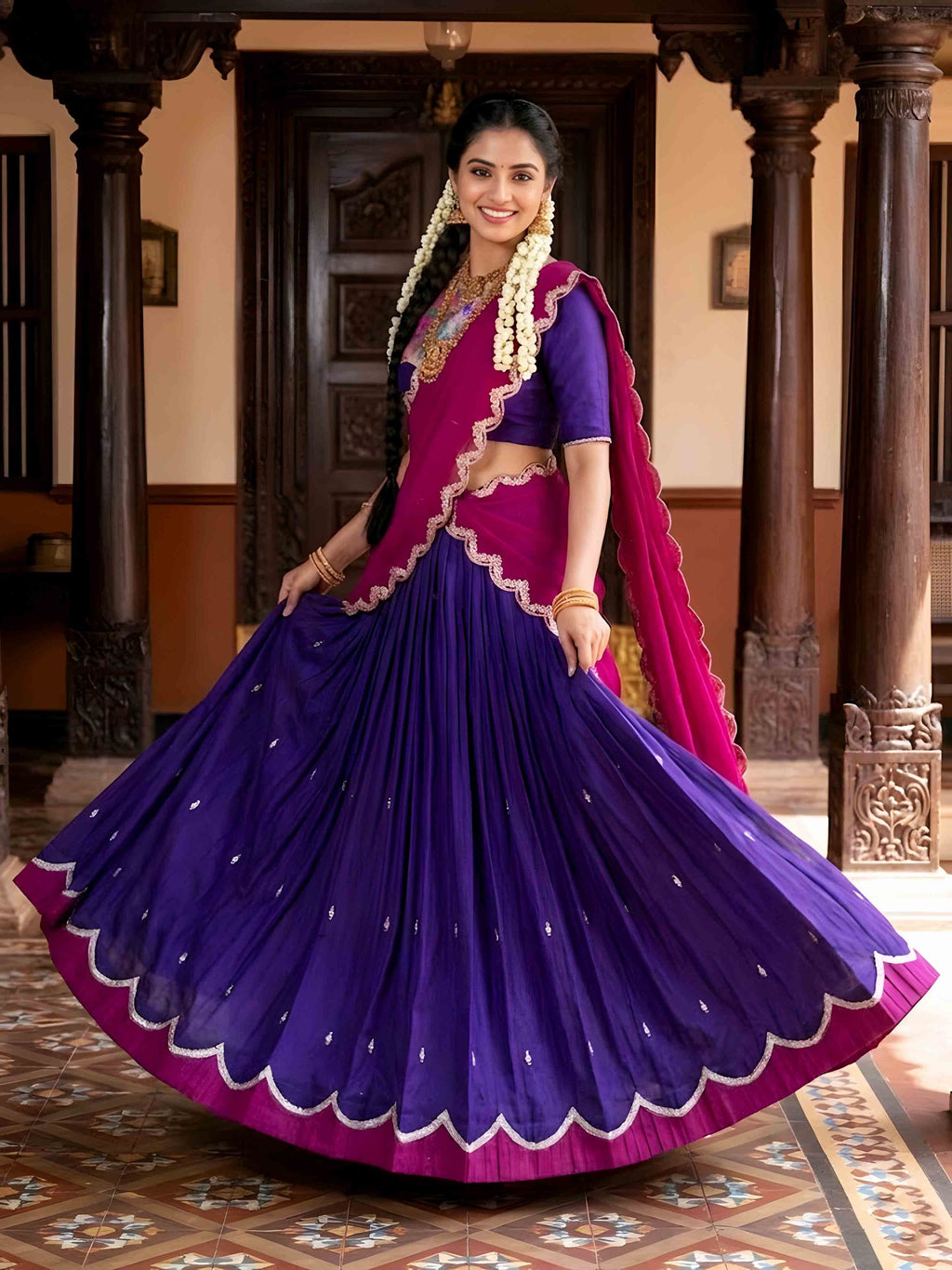 Naysha Sequins and Thread Embroidered Lehenga Choli