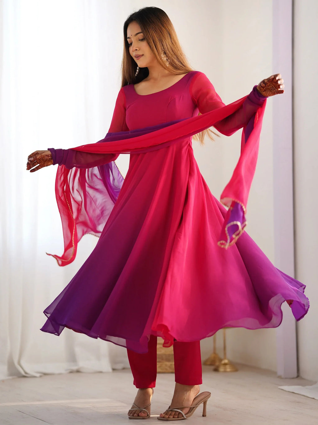 Pink Incredible Dark Embroidered Georgette Event Wear Anarkali Suit