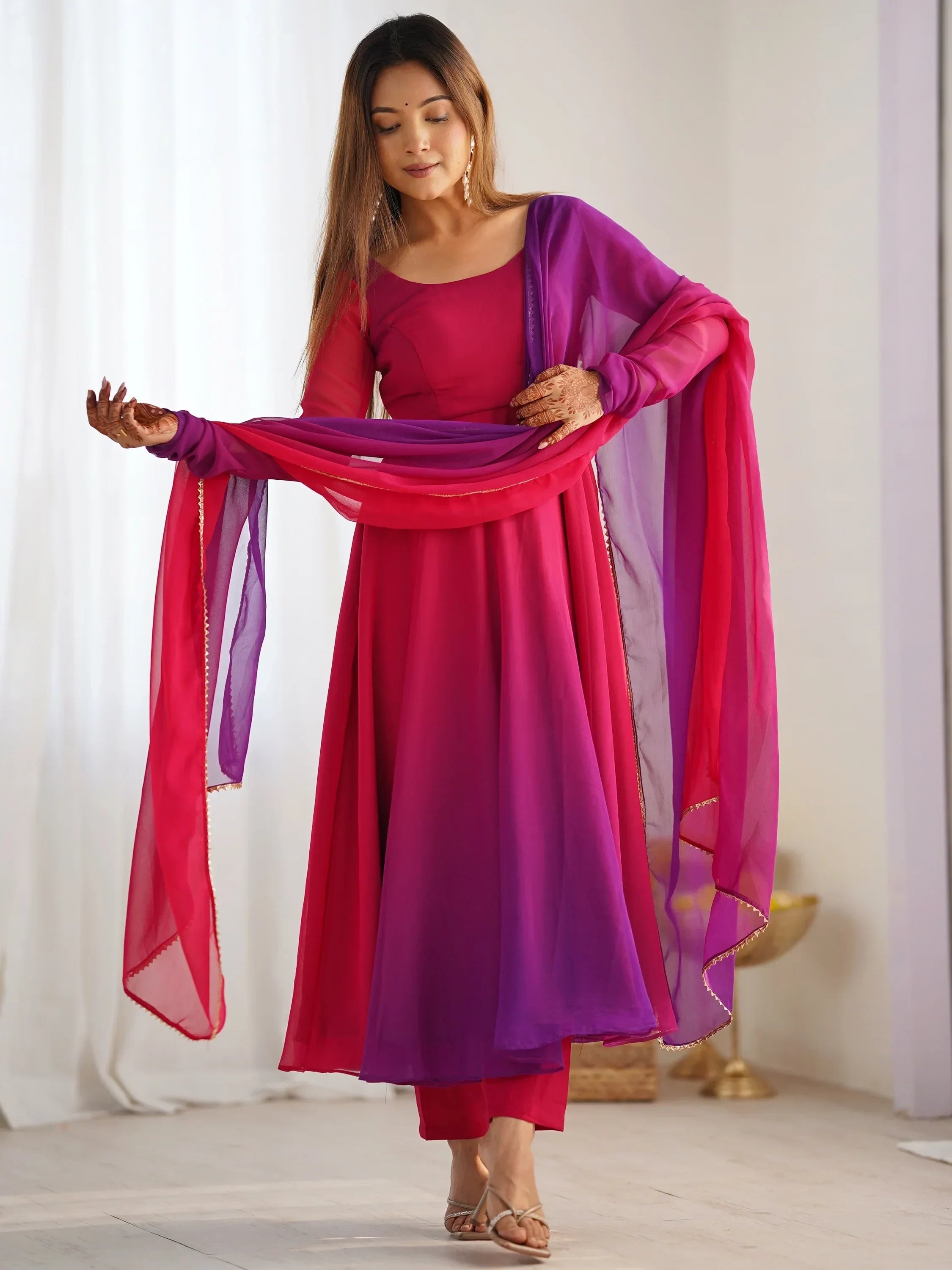 Pink Incredible Dark Embroidered Georgette Event Wear Anarkali Suit