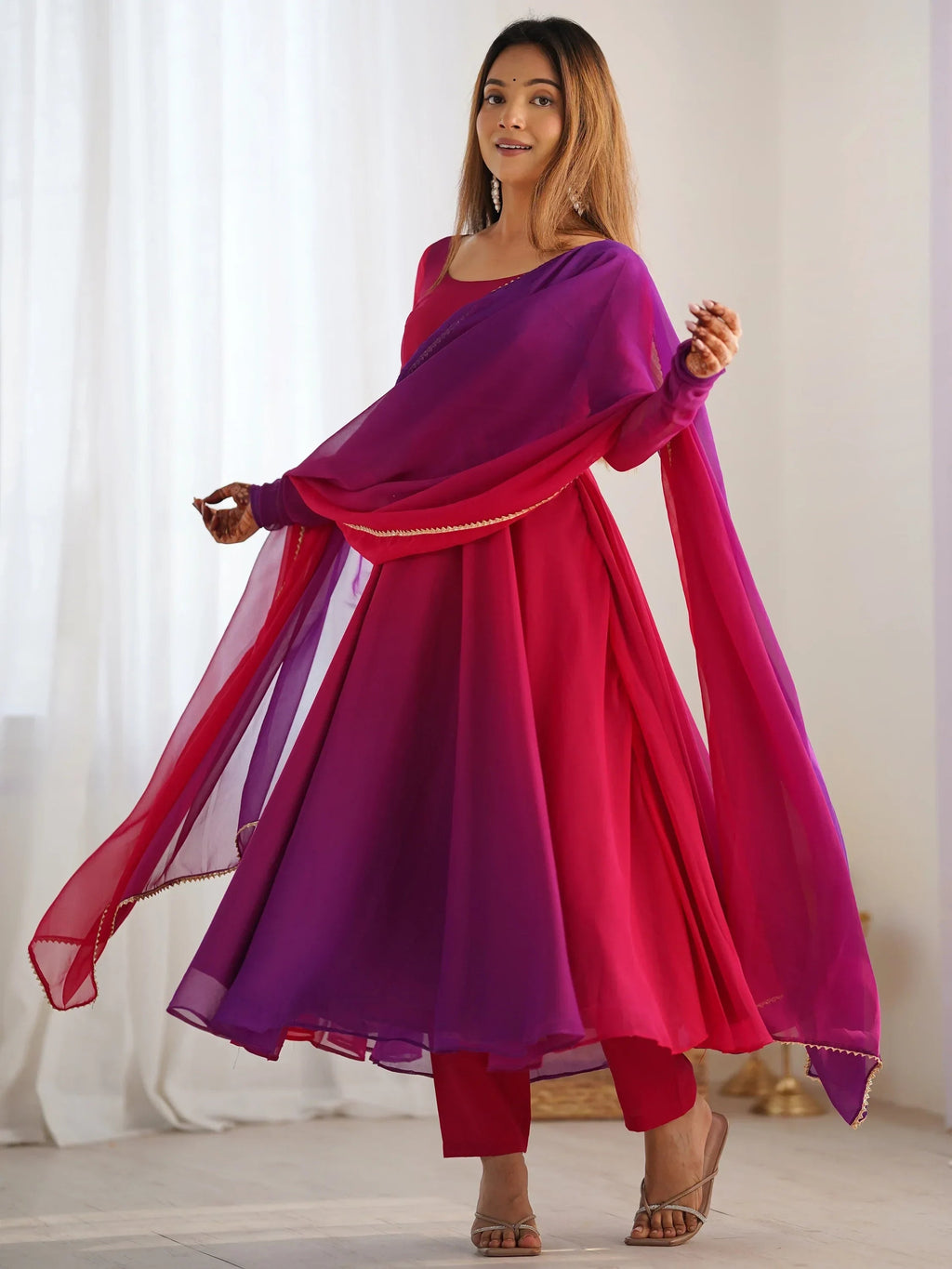 Pink Incredible Dark Embroidered Georgette Event Wear Anarkali Suit