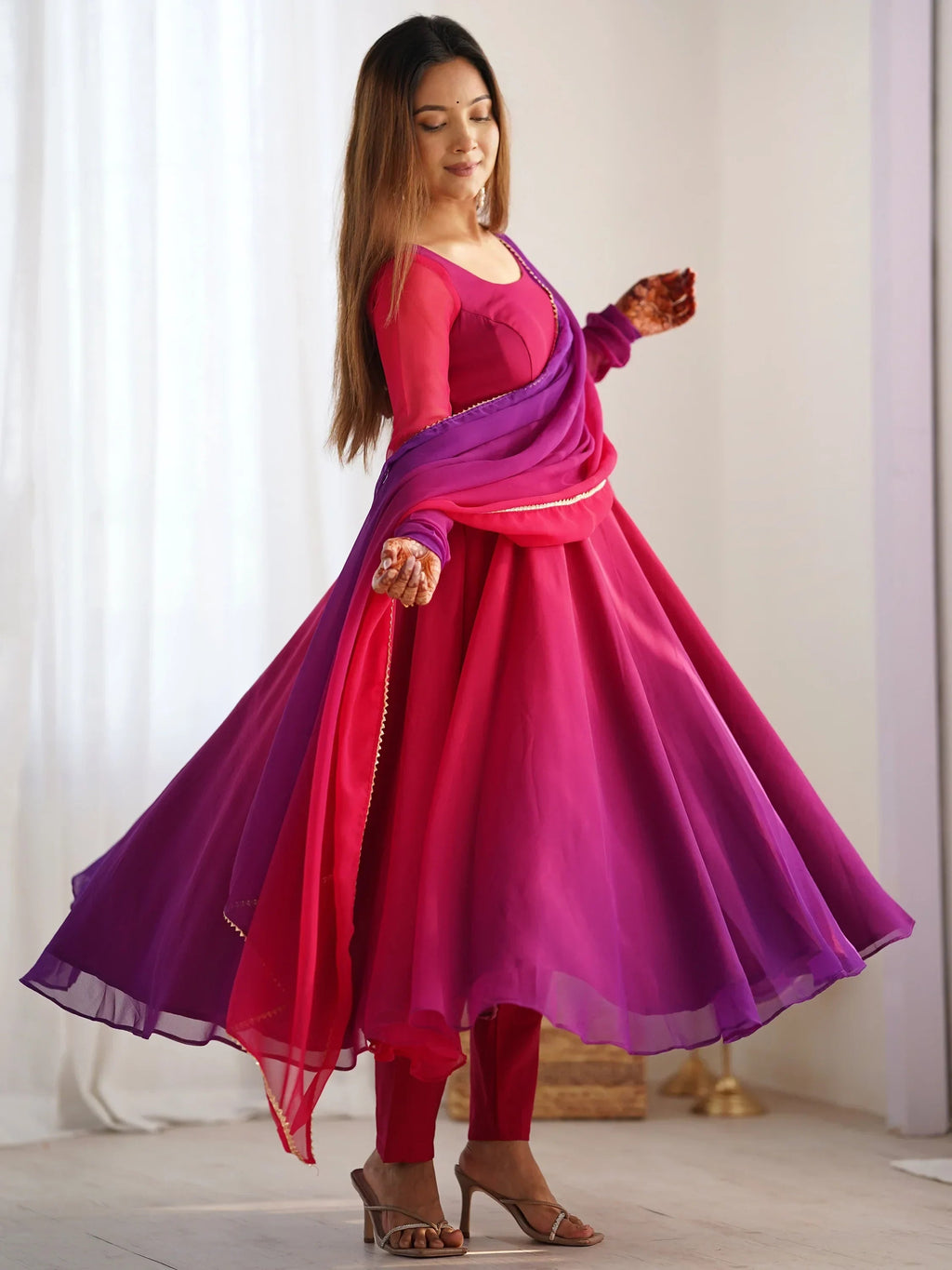 Pink Incredible Dark Embroidered Georgette Event Wear Anarkali Suit