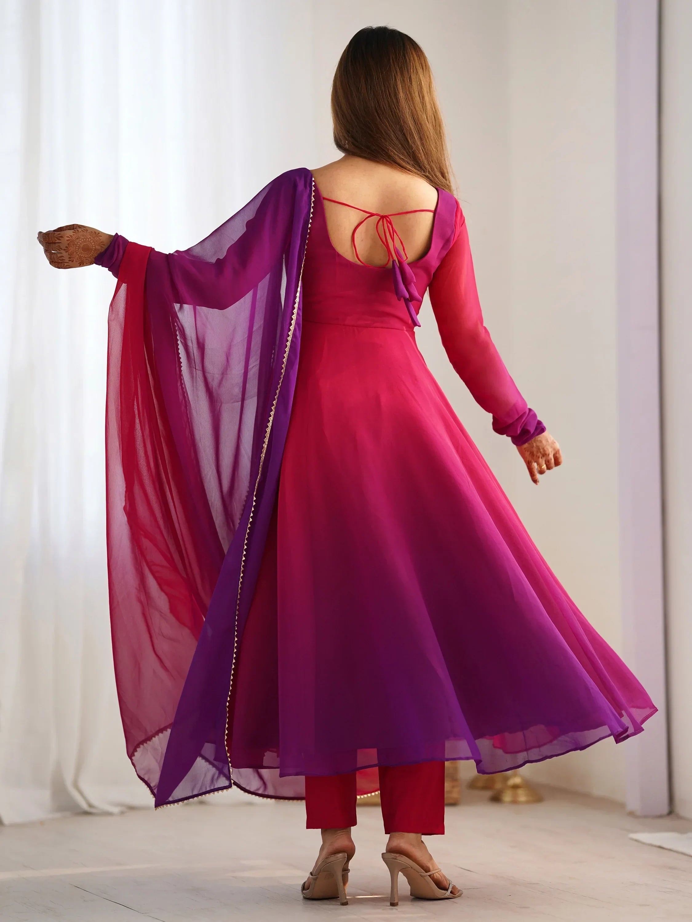 Pink Incredible Dark Embroidered Georgette Event Wear Anarkali Suit