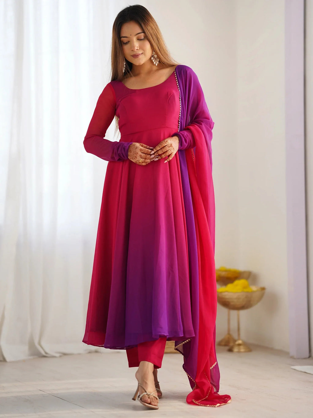 Pink Incredible Dark Embroidered Georgette Event Wear Anarkali Suit