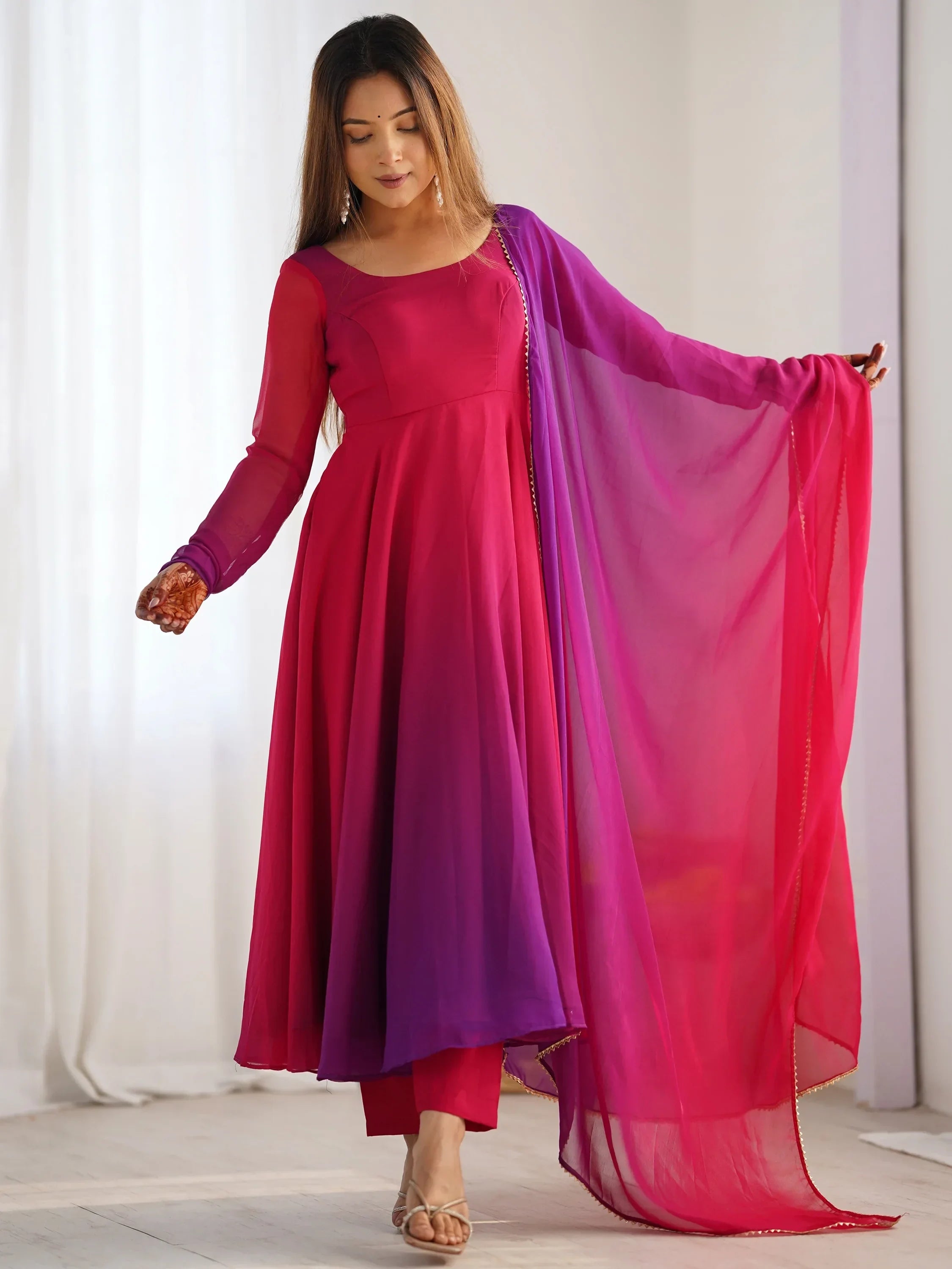 Pink Incredible Dark Embroidered Georgette Event Wear Anarkali Suit