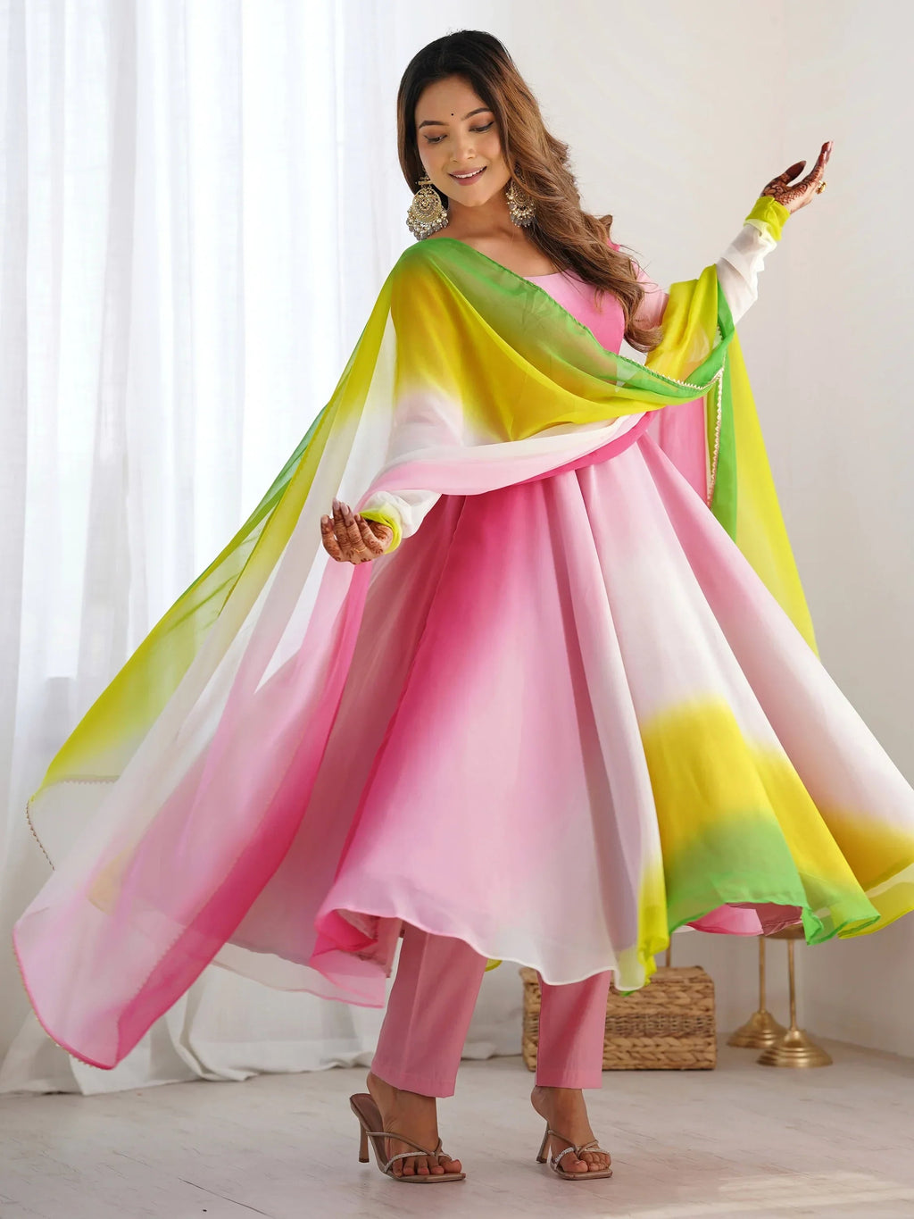 Lovable Incredible Dark Embroidered Georgette Event Wear Anarkali Suit
