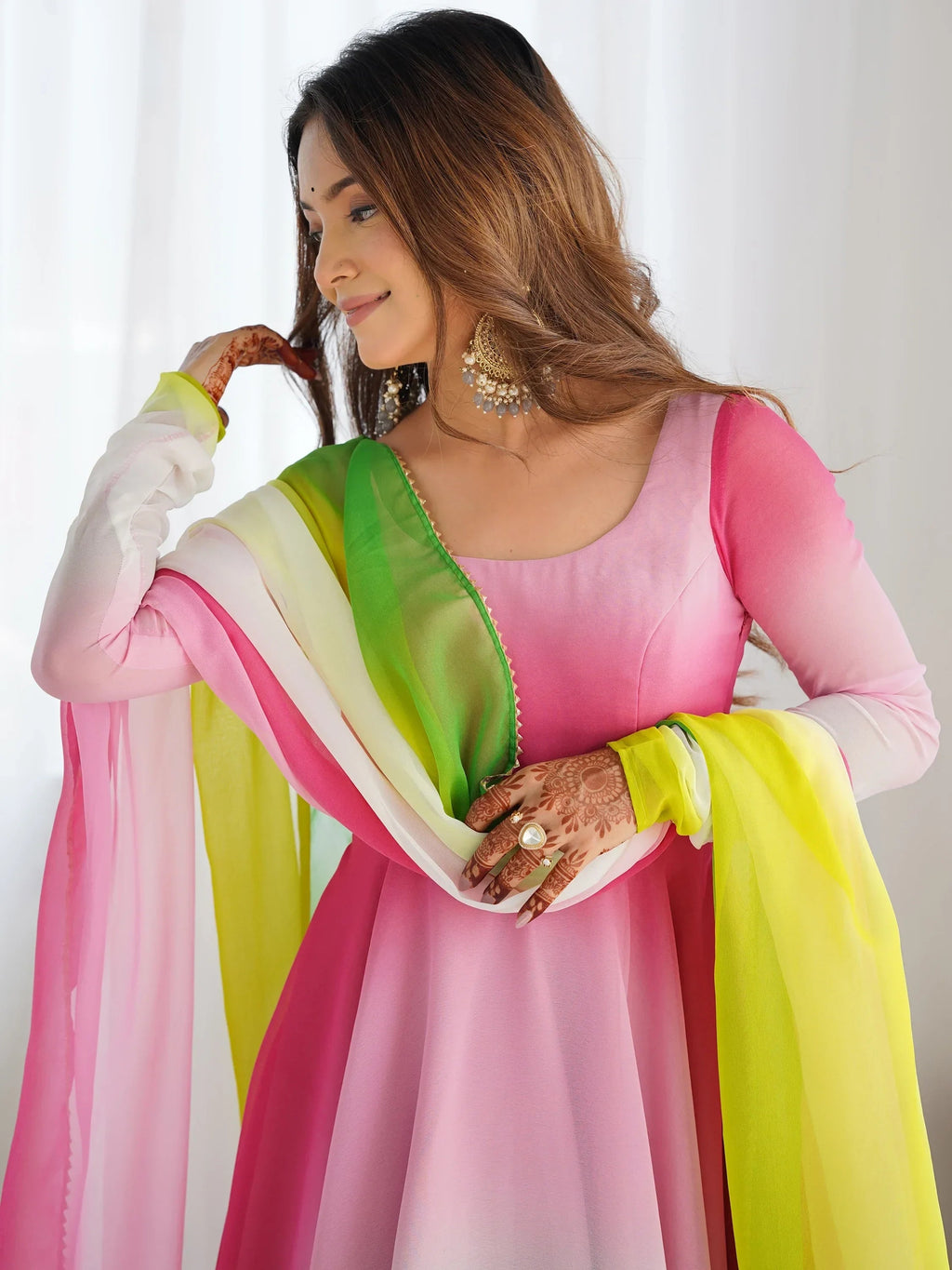 Lovable Incredible Dark Embroidered Georgette Event Wear Anarkali Suit