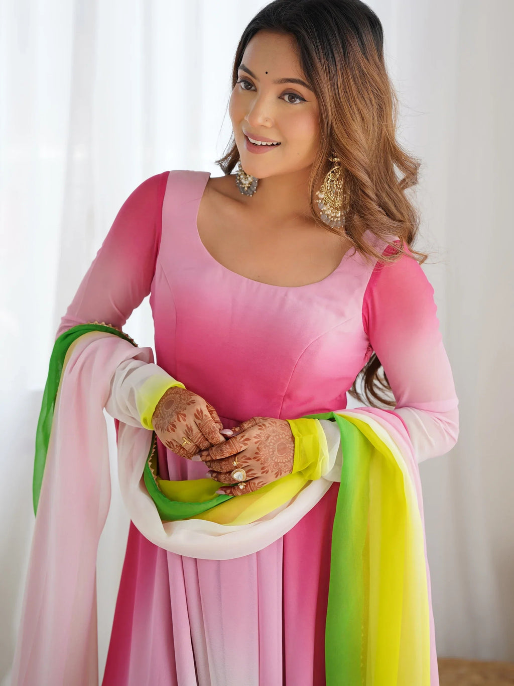 Lovable Incredible Dark Embroidered Georgette Event Wear Anarkali Suit