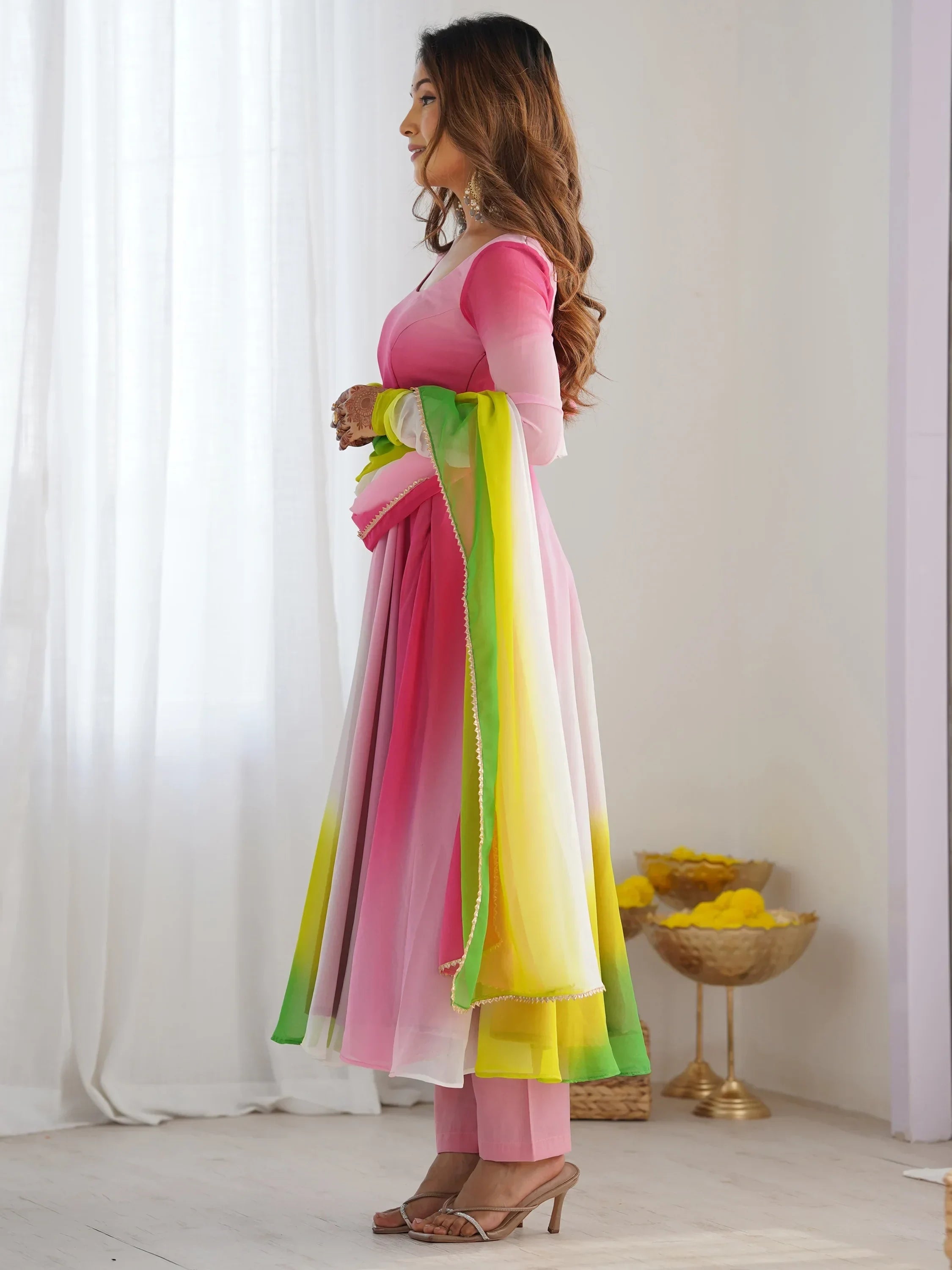 Lovable Incredible Dark Embroidered Georgette Event Wear Anarkali Suit