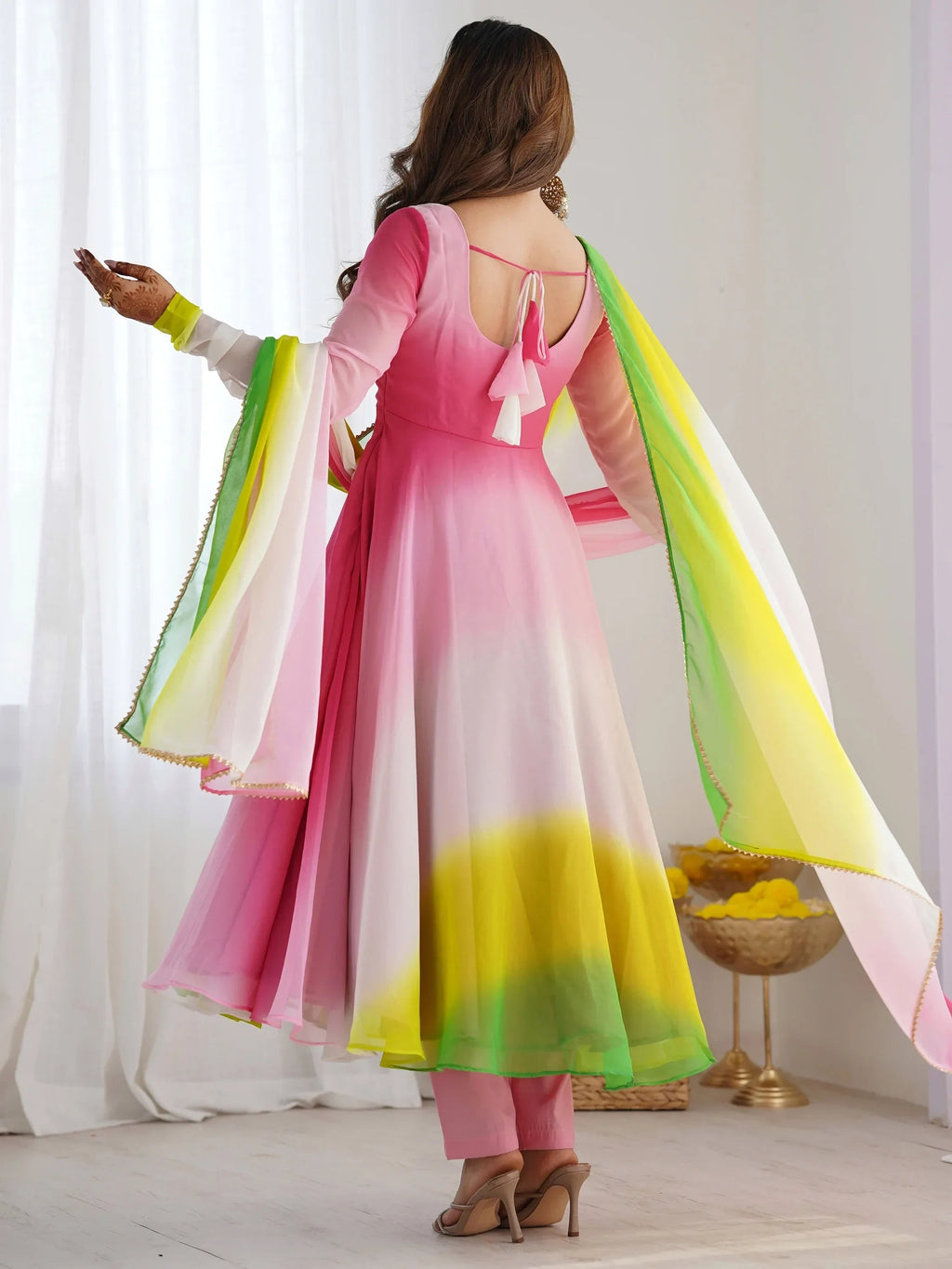Lovable Incredible Dark Embroidered Georgette Event Wear Anarkali Suit