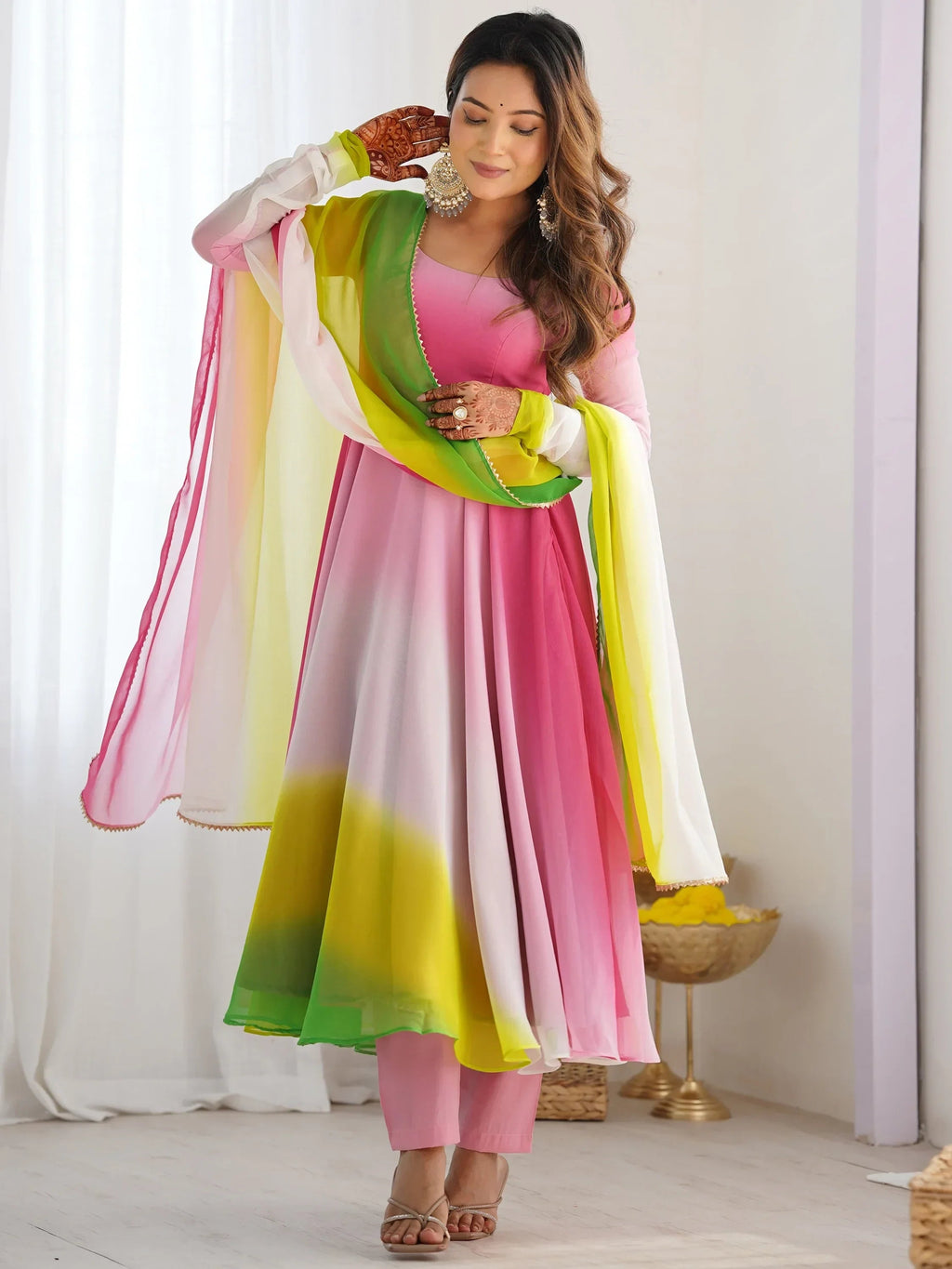 Lovable Incredible Dark Embroidered Georgette Event Wear Anarkali Suit