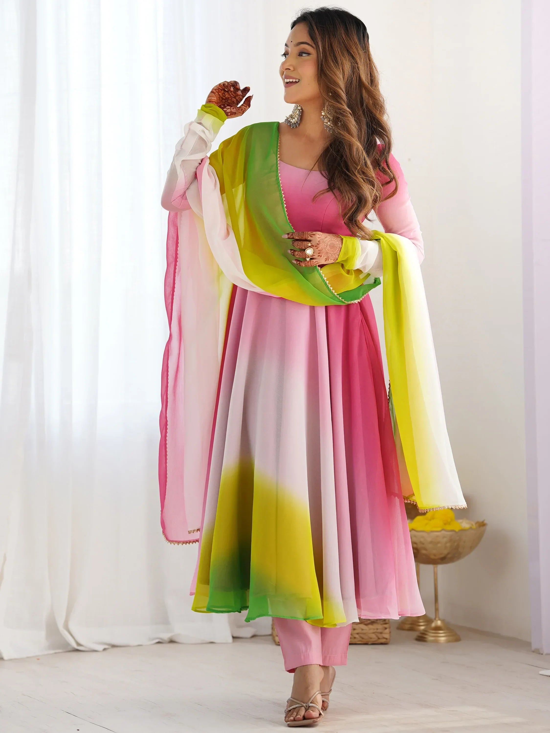 Lovable Incredible Dark Embroidered Georgette Event Wear Anarkali Suit