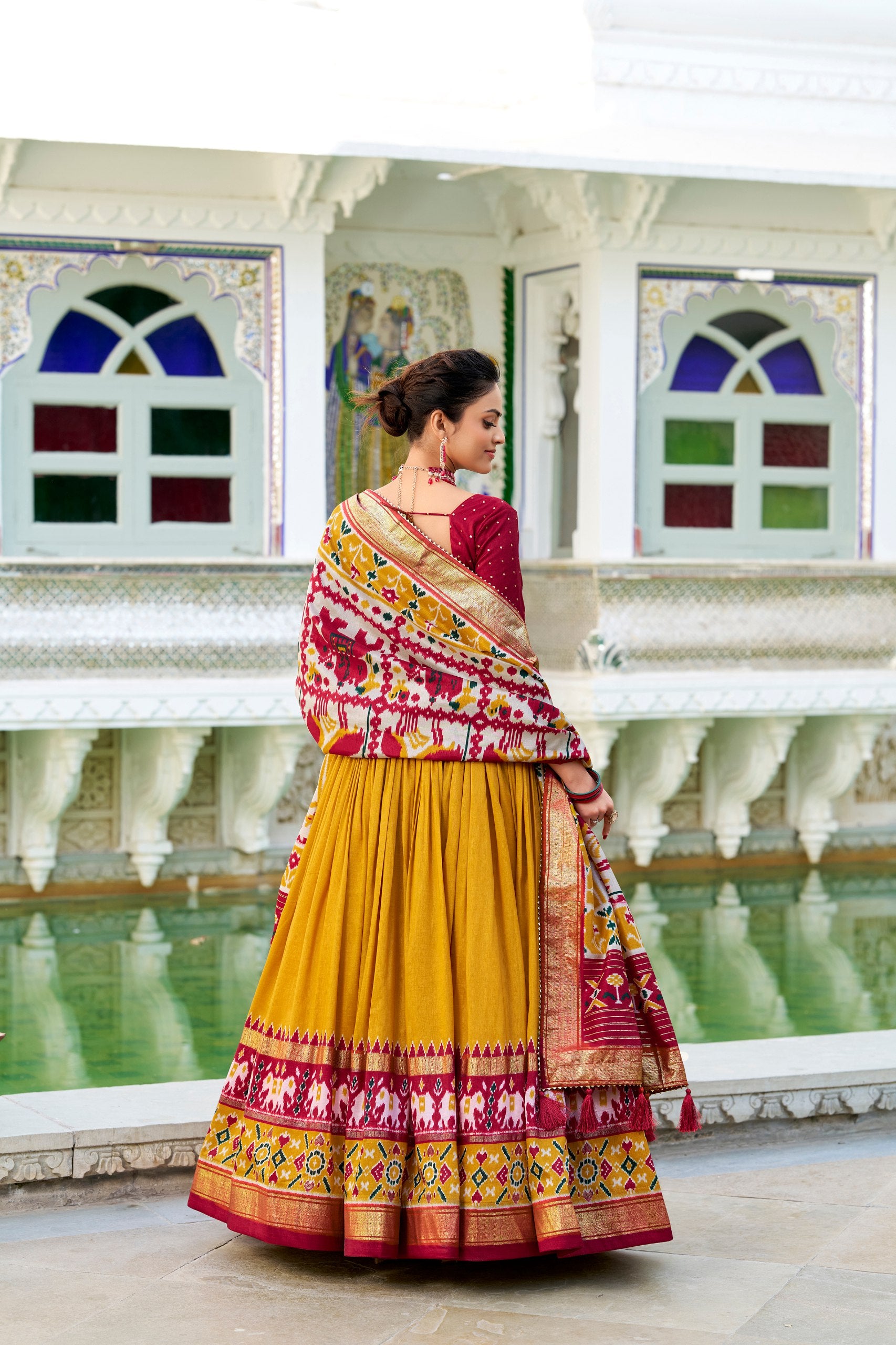 Patola Print Tussar Silk Lehenga Choli