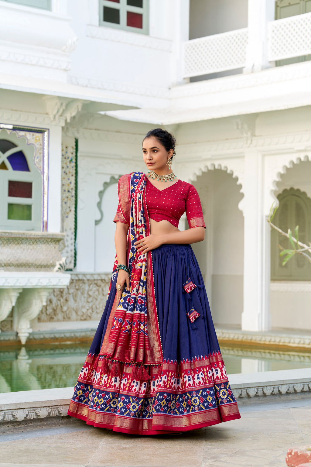 Patola Print Tussar Silk Lehenga Choli
