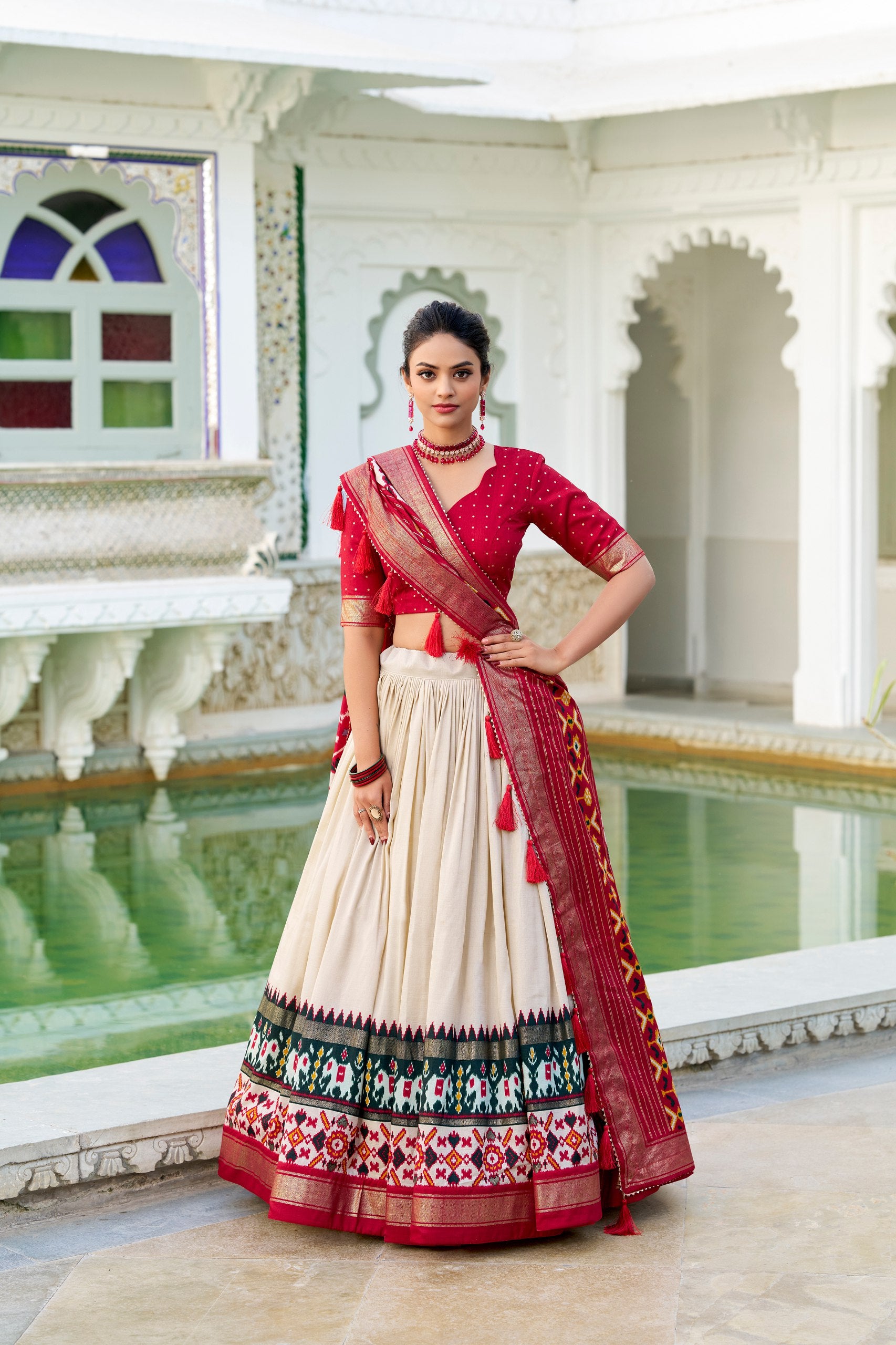 Patola Print Tussar Silk Lehenga Choli
