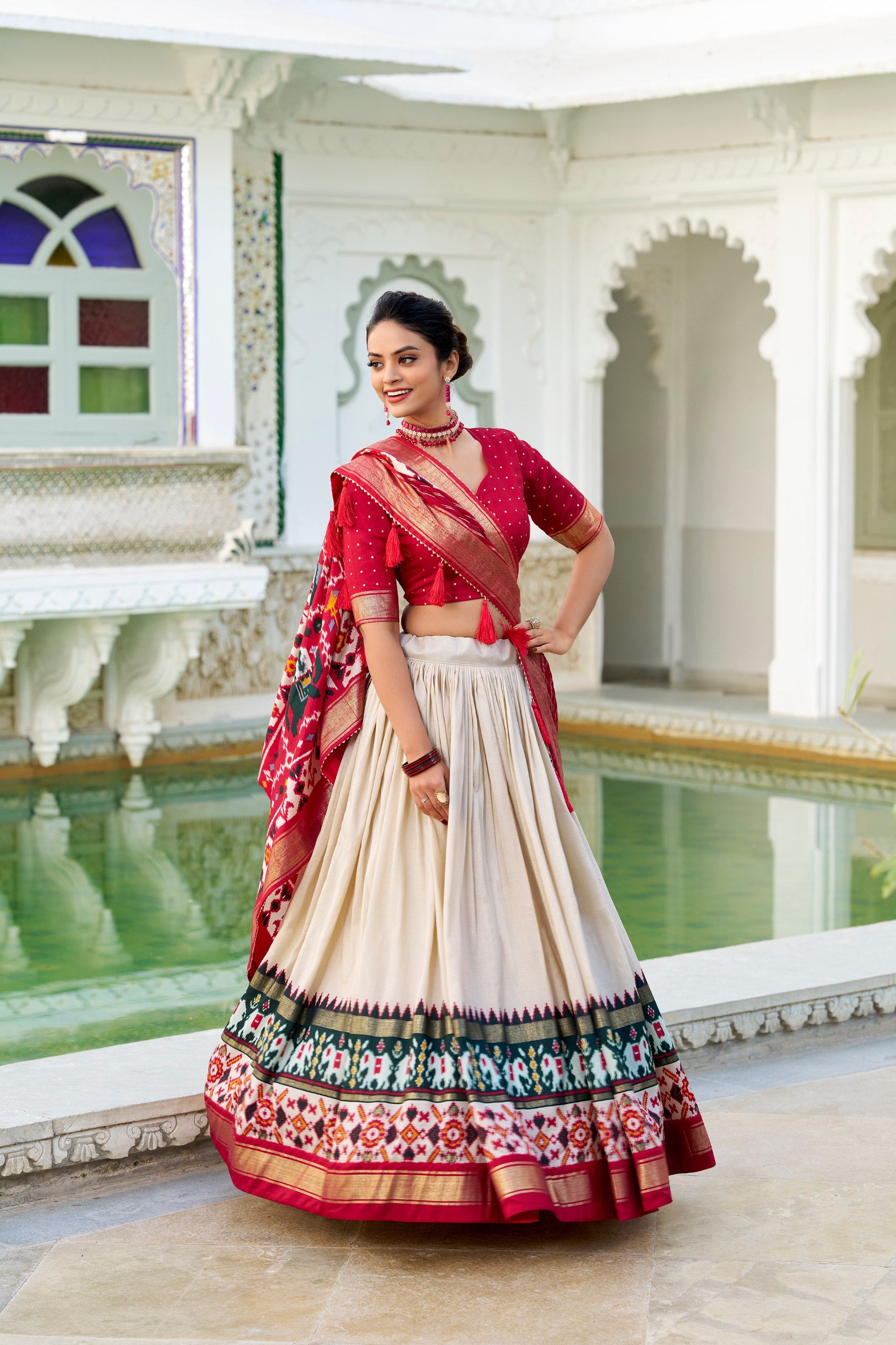Patola Print Tussar Silk Lehenga Choli