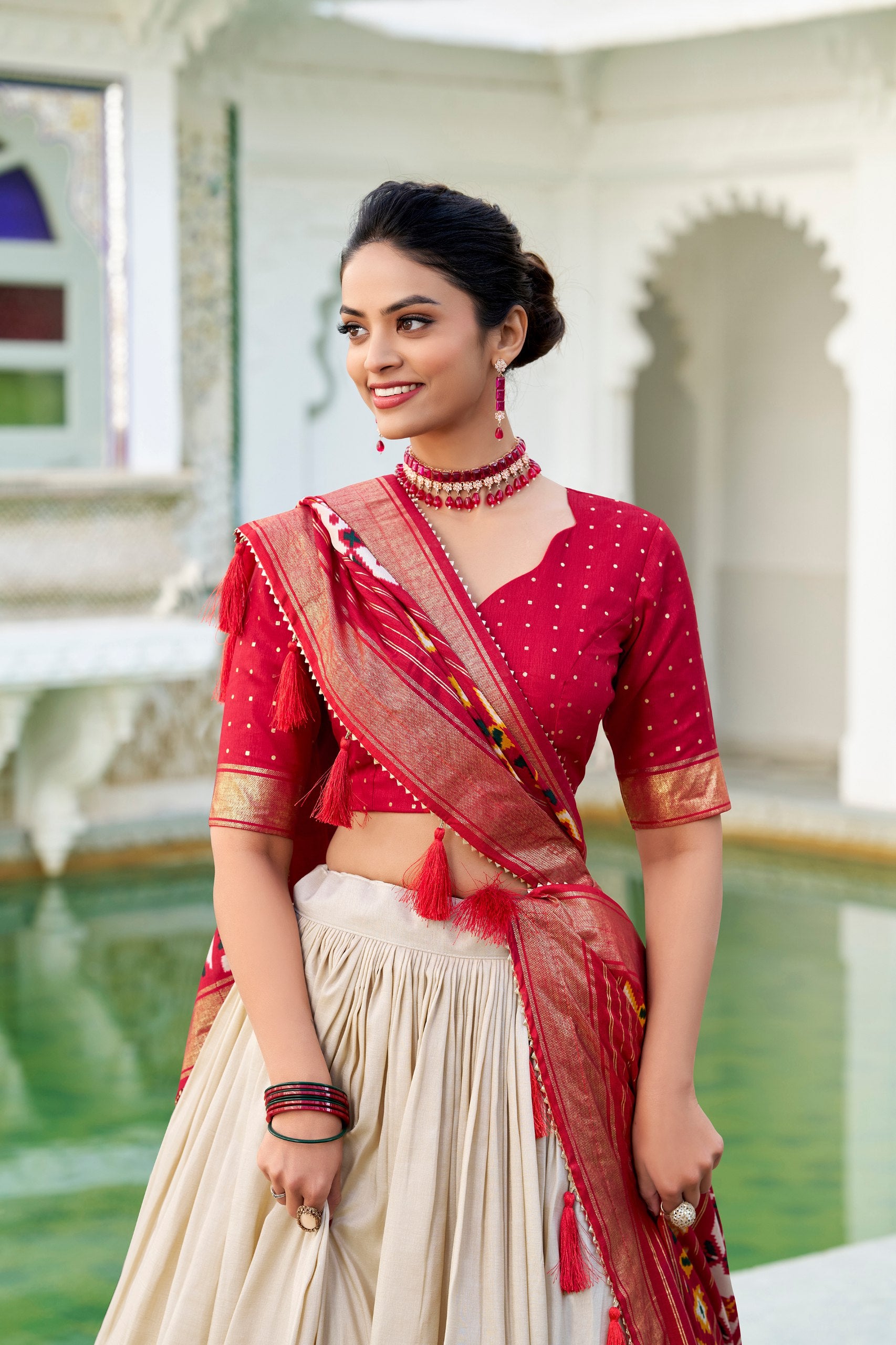 Patola Print Tussar Silk Lehenga Choli