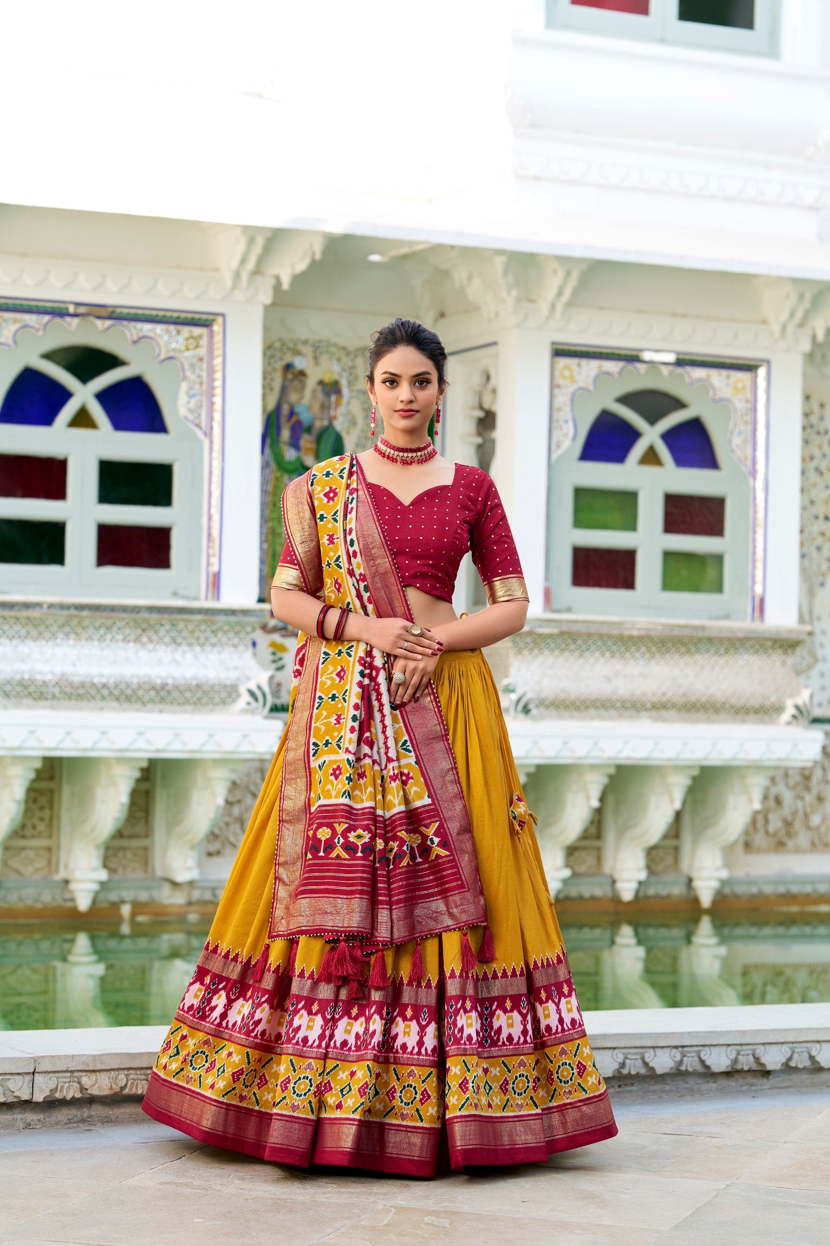 Patola Print Tussar Silk Lehenga Choli