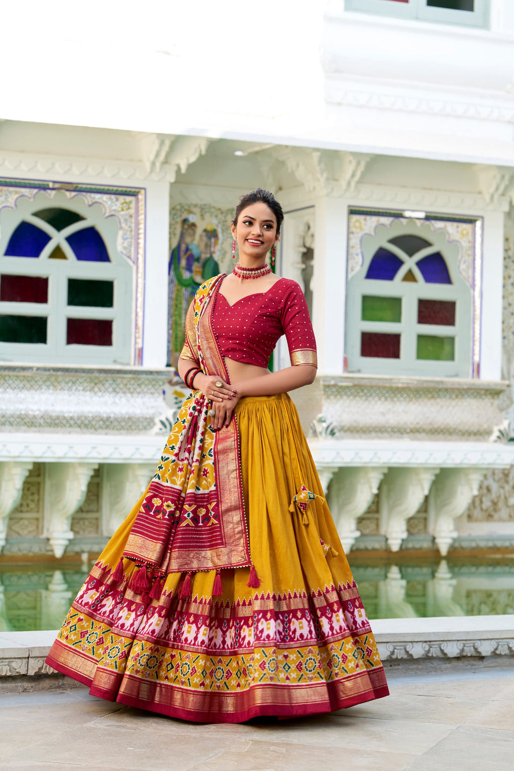 Patola Print Tussar Silk Lehenga Choli