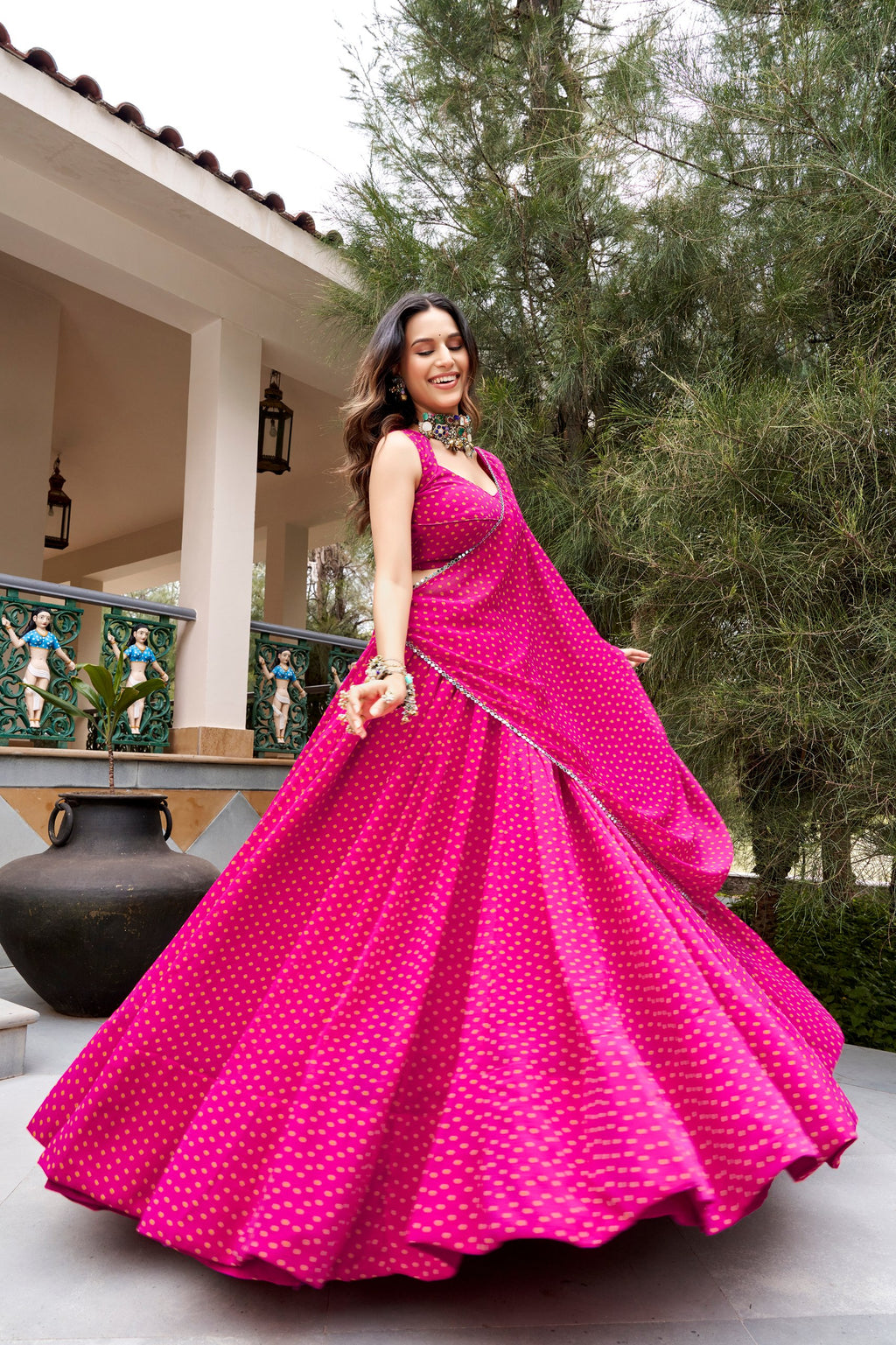 Gulal Bandhej Print Navratri Lehenga Choli