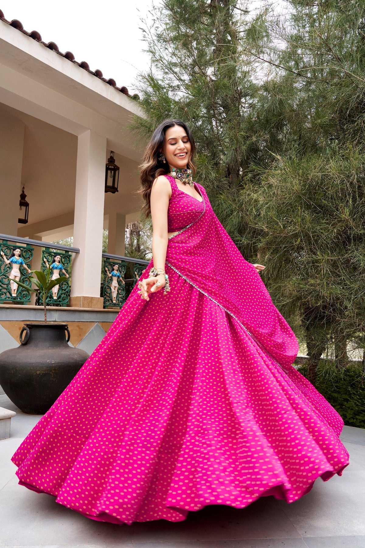 Gulal Bandhej Print Navratri Lehenga Choli