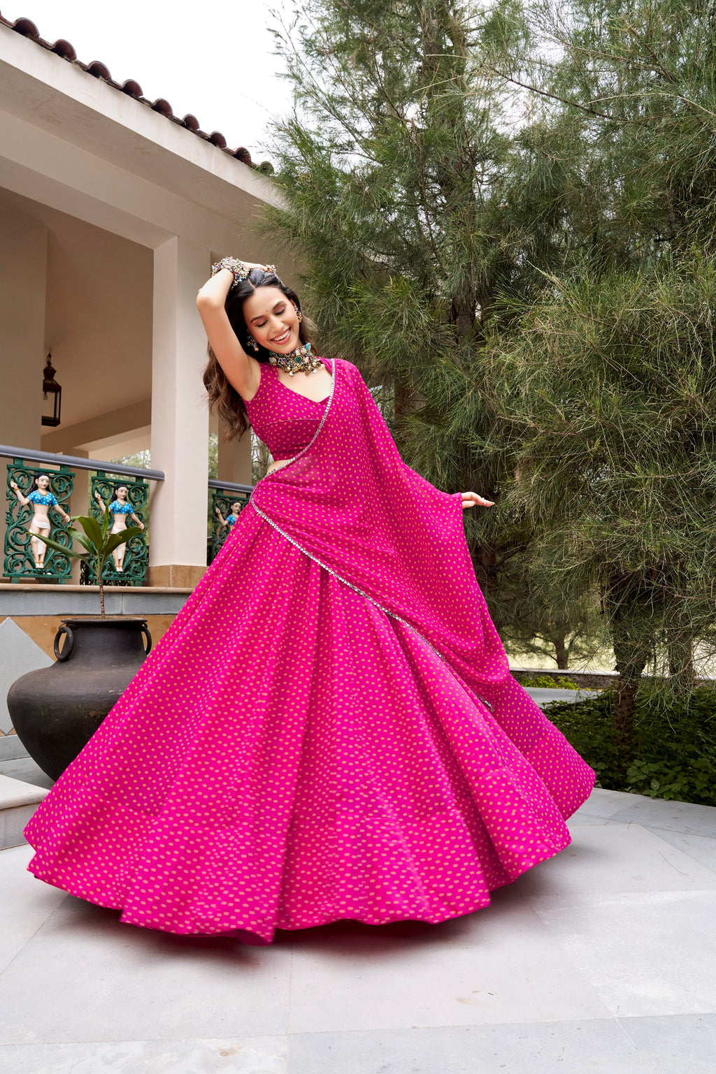Gulal Bandhej Print Navratri Lehenga Choli