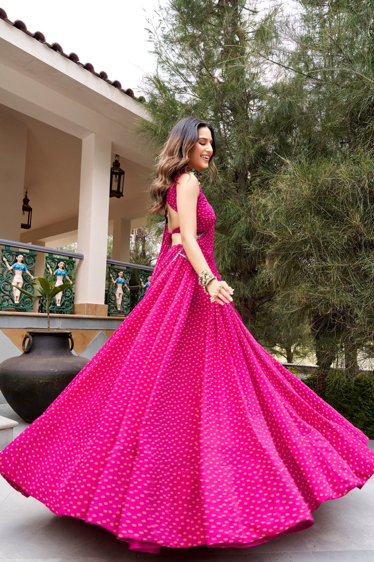 Gulal Bandhej Print Navratri Lehenga Choli