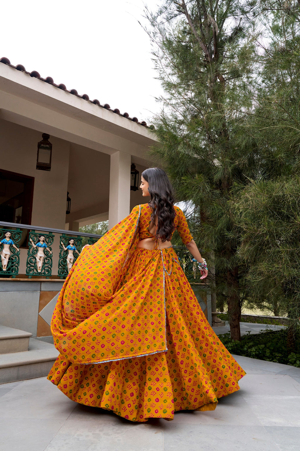 Gulal Bandhej Print Navratri Lehenga Choli