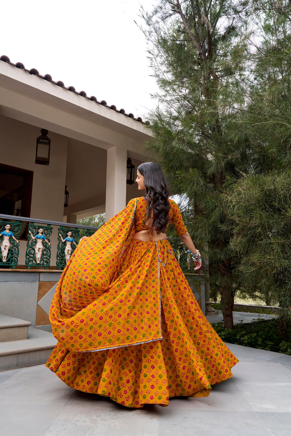 Gulal Bandhej Print Navratri Lehenga Choli