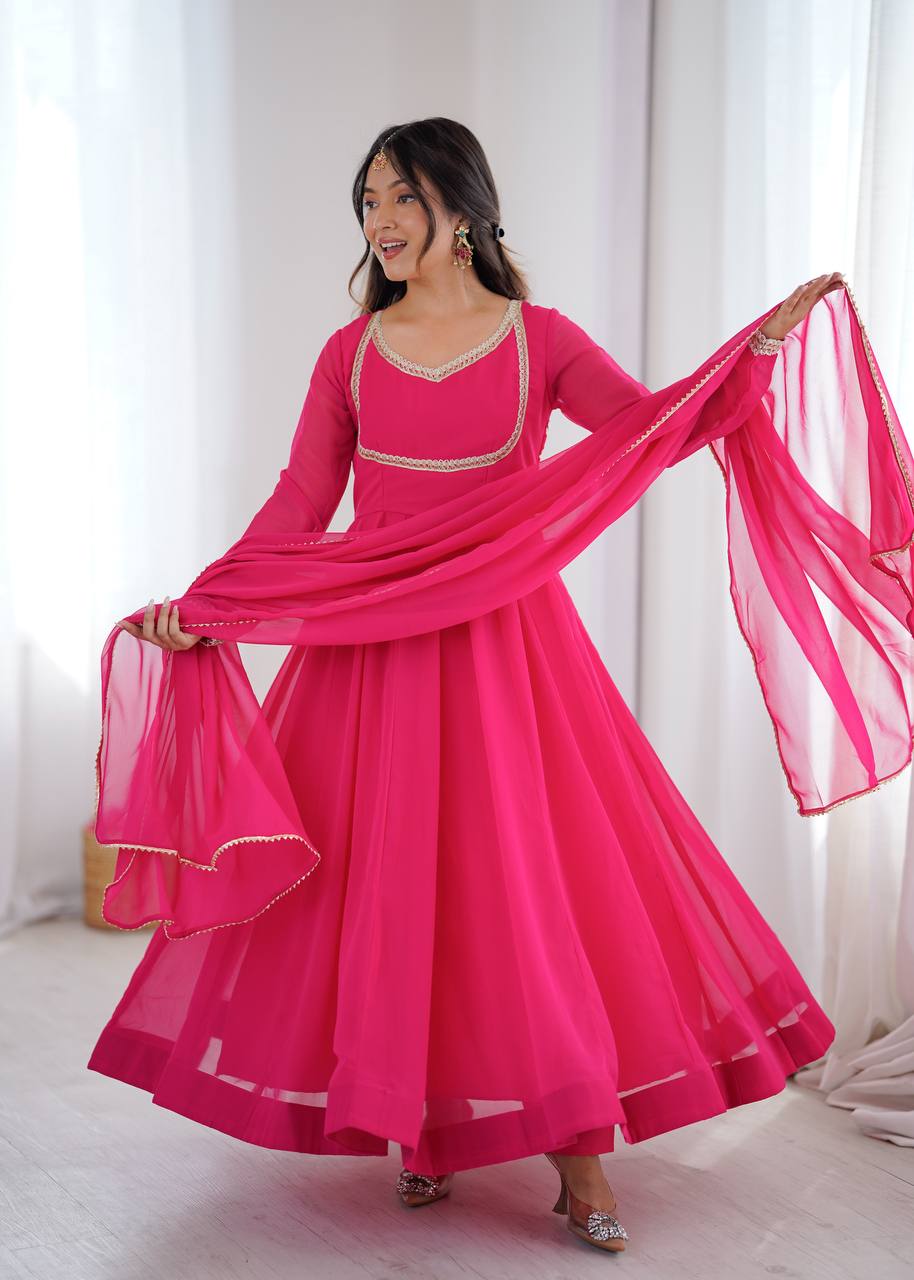 Pink Kalicut Anarkali Suit