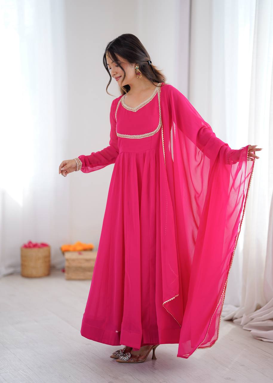 Pink Kalicut Anarkali Suit