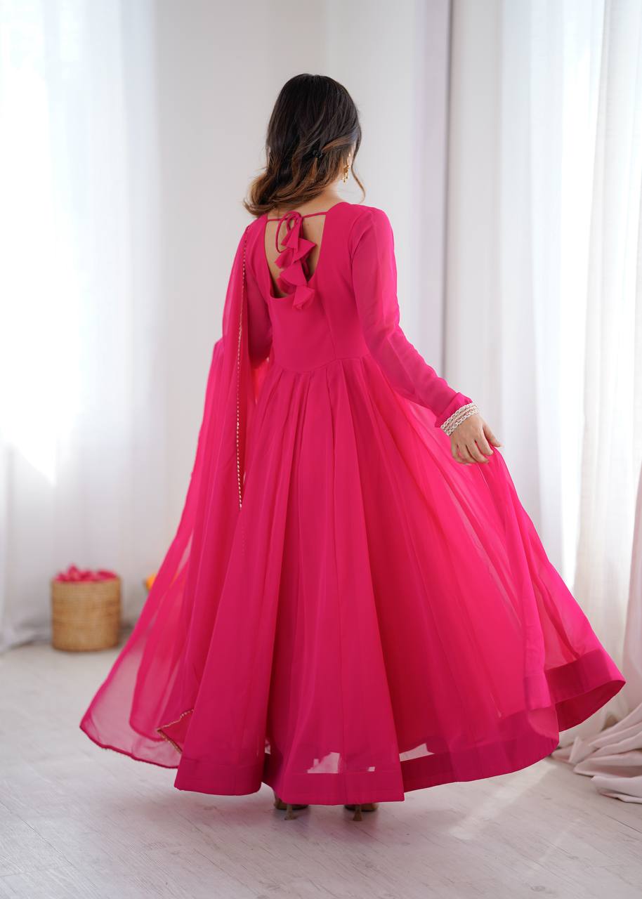 Pink Kalicut Anarkali Suit
