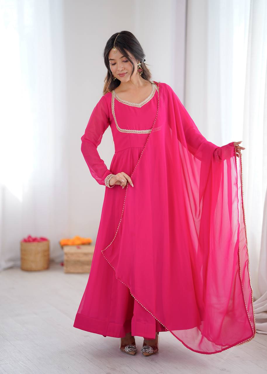 Pink Kalicut Anarkali Suit