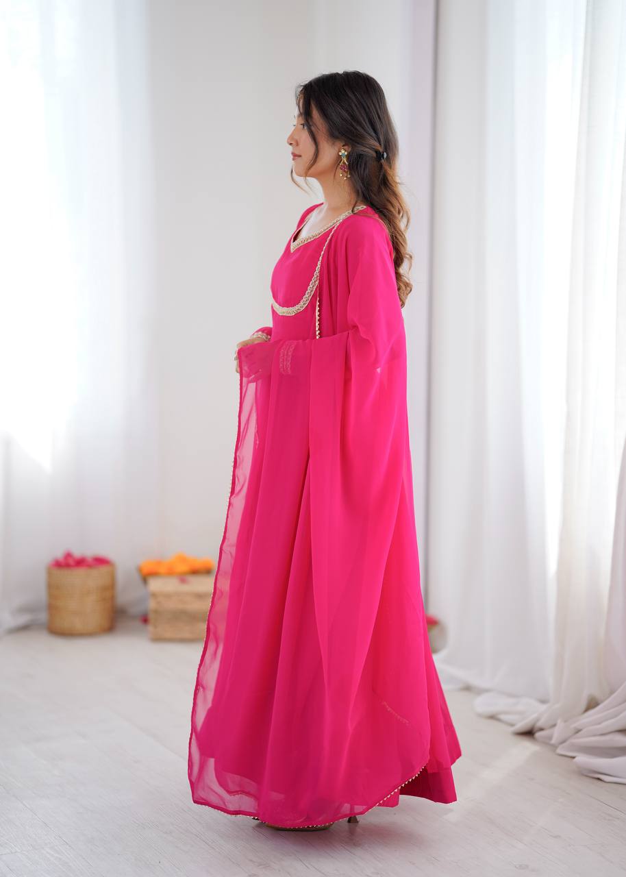 Pink Kalicut Anarkali Suit