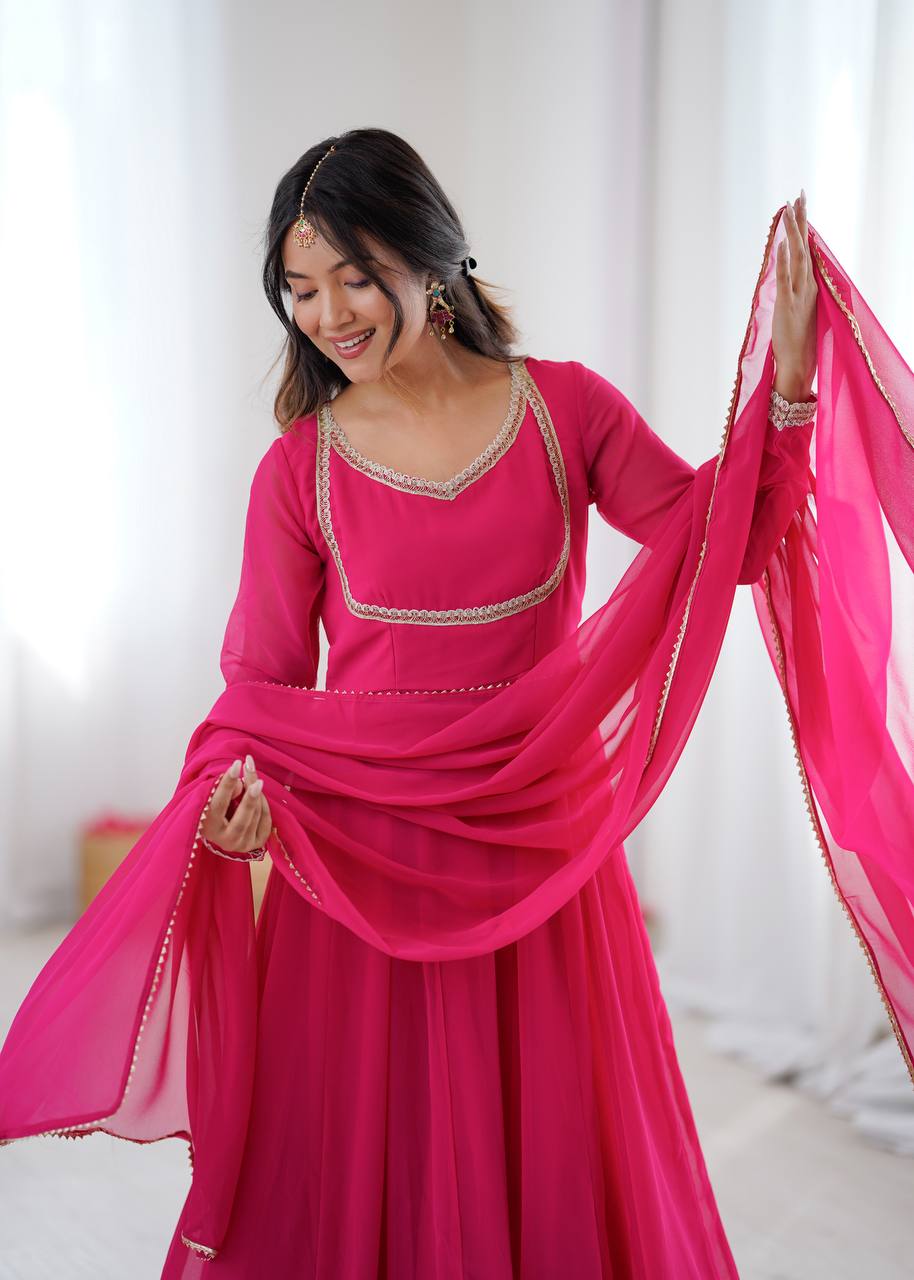 Pink Kalicut Anarkali Suit