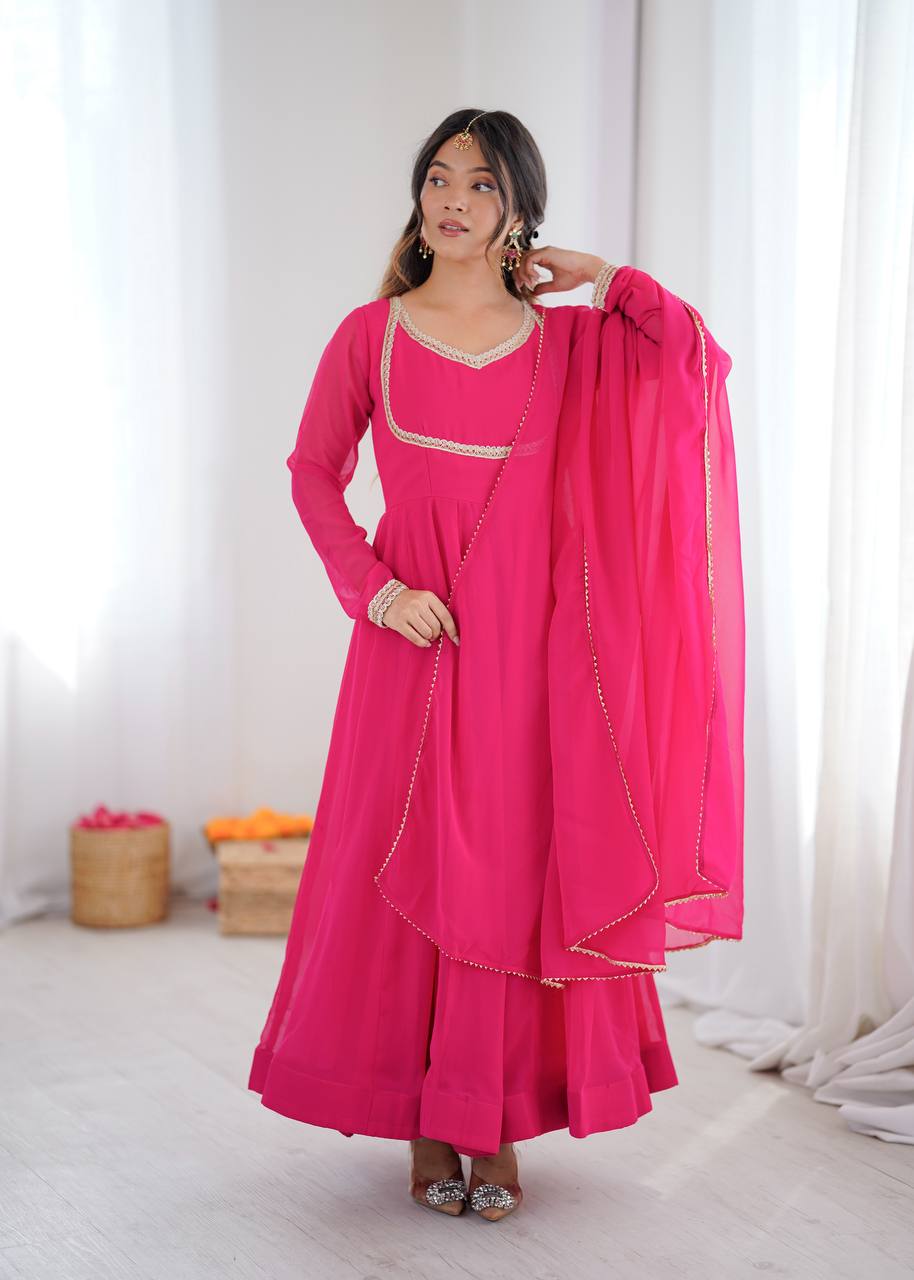 Pink Kalicut Anarkali Suit