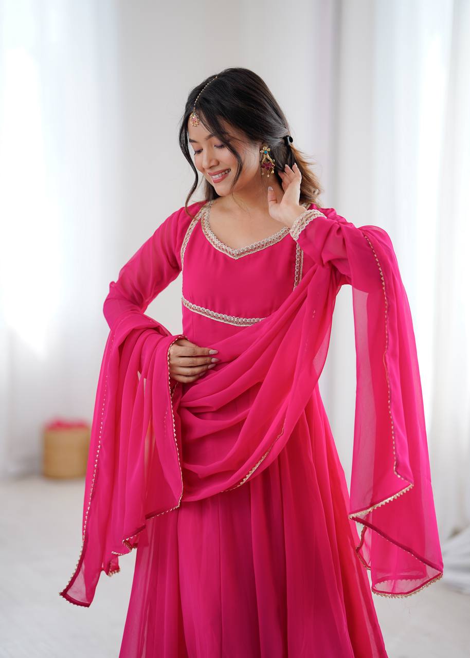 Pink Kalicut Anarkali Suit