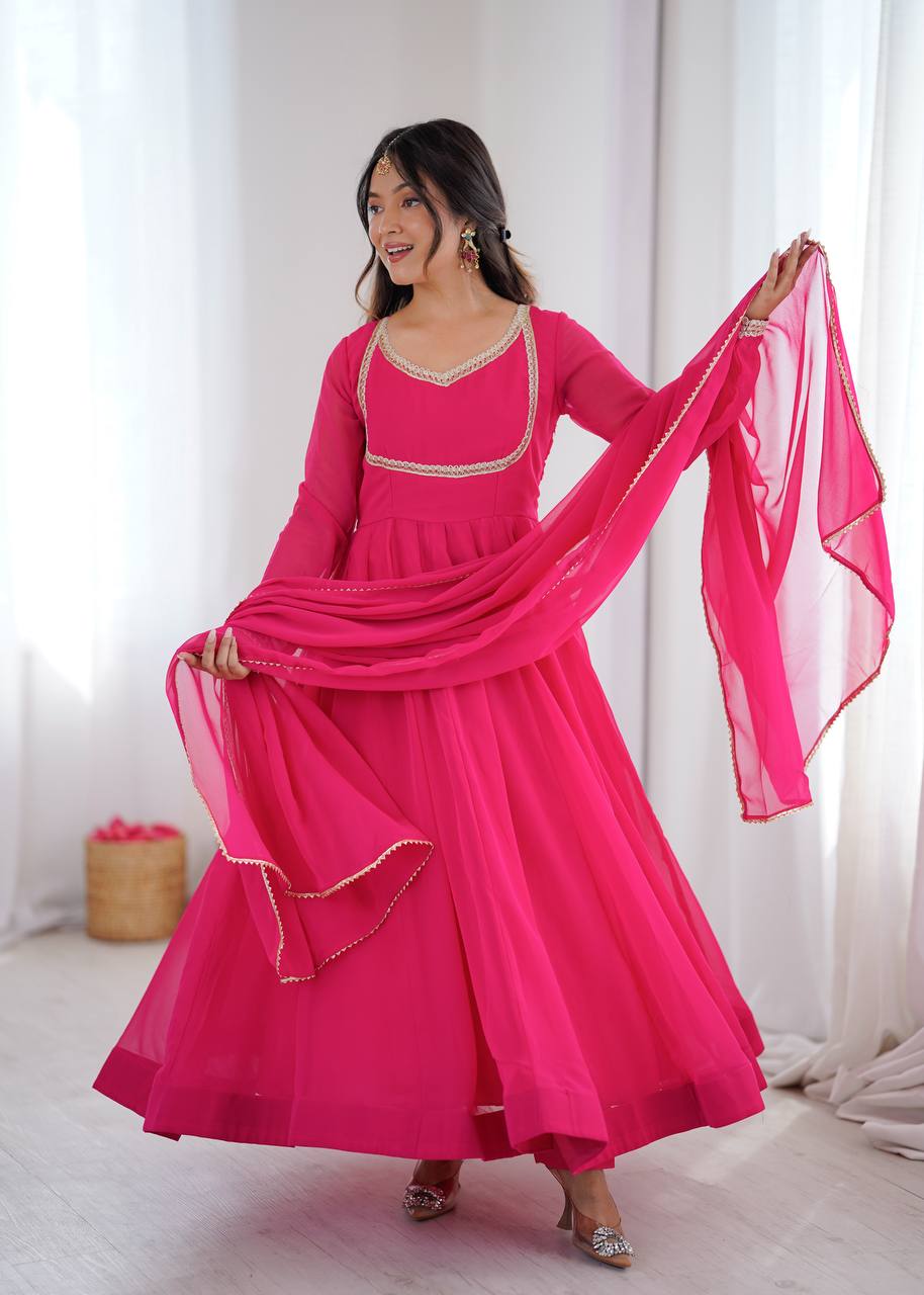 Pink Kalicut Anarkali Suit