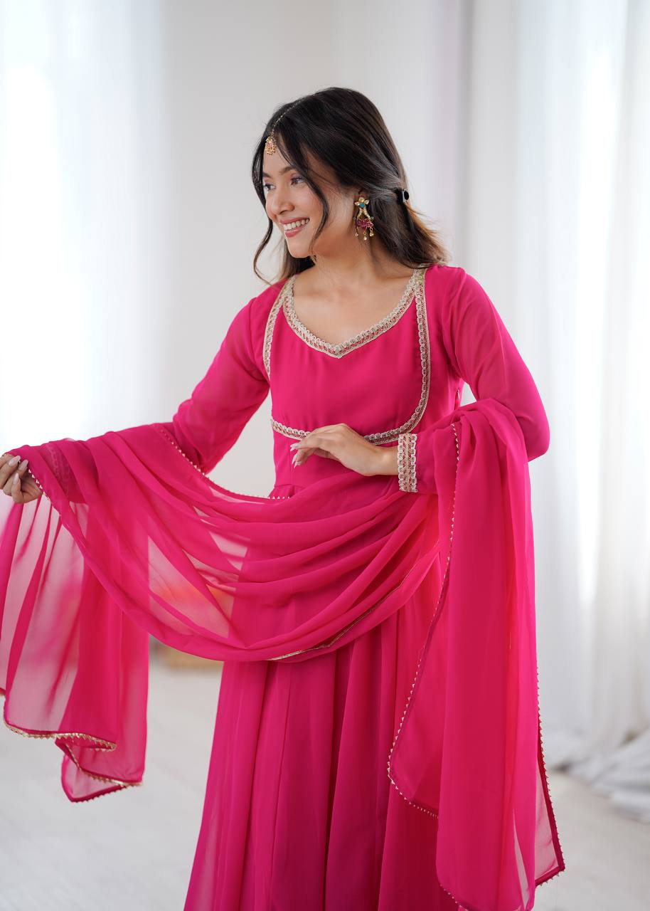 Pink Kalicut Anarkali Suit