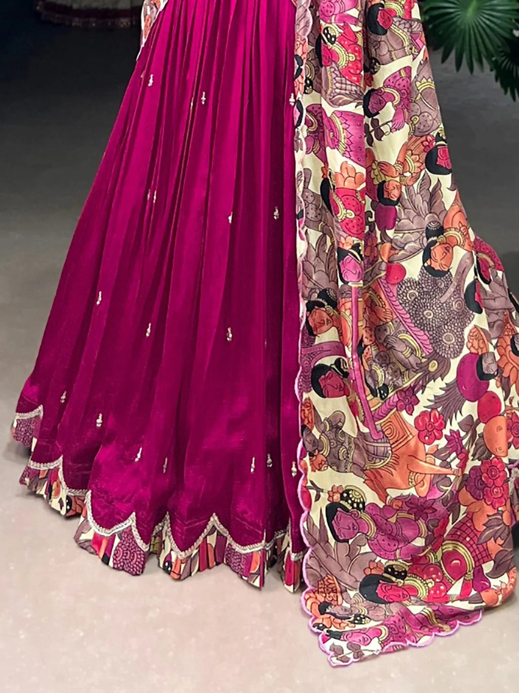 Outstanding Pink Sequins Silk Festival Wear Lehenga Choli
