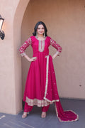Premium Faux Blooming Gown with Pant & Dupatta Set